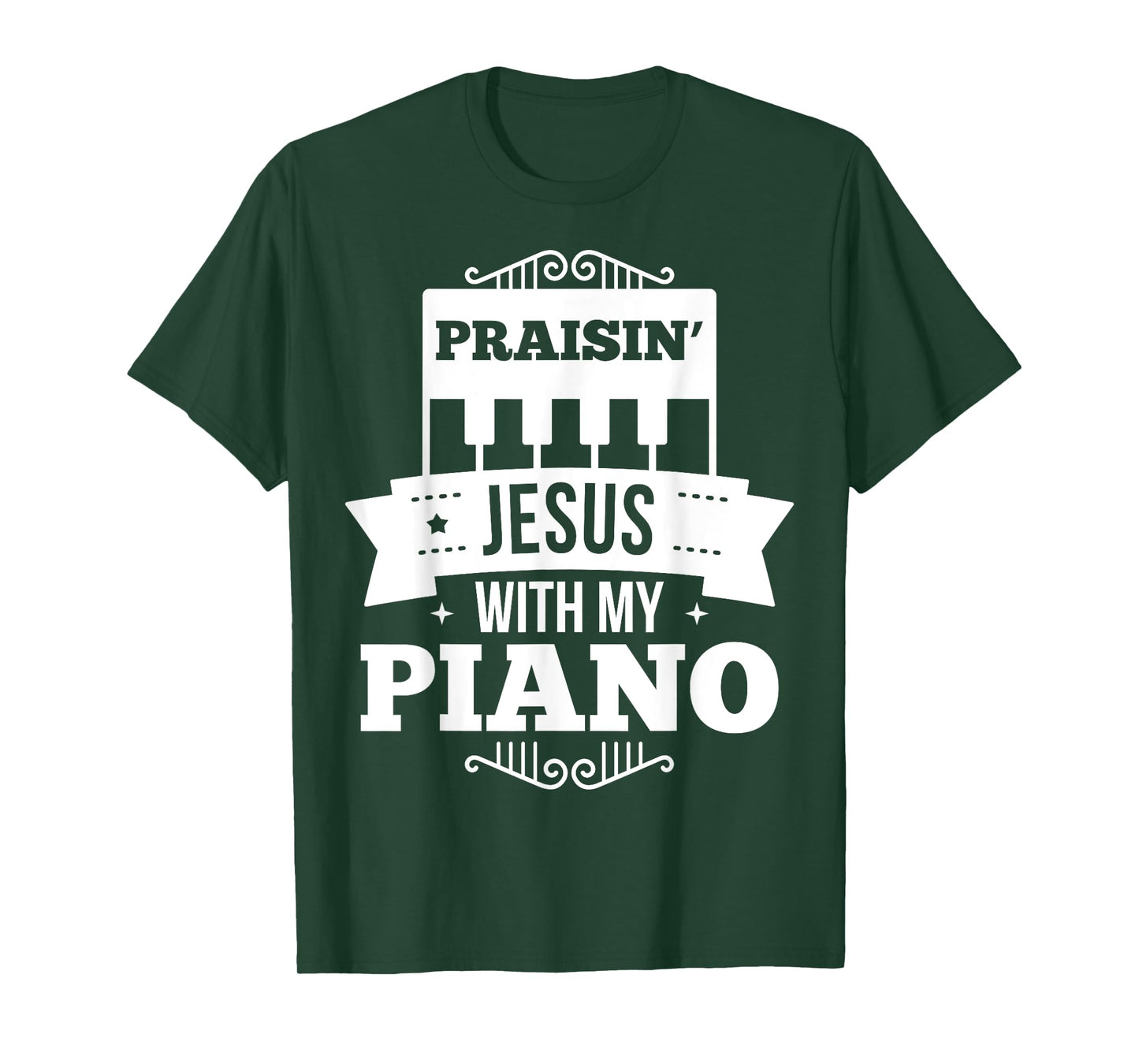 Christian Piano Player Praising Jesus, Pianist Worship Gift T-Shirt