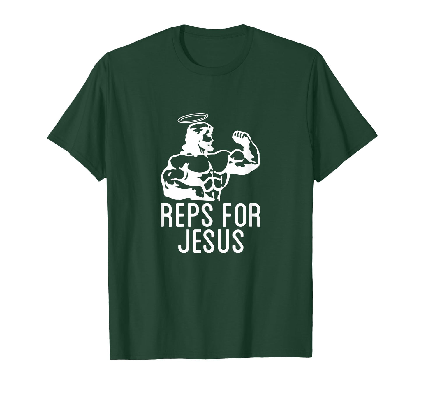 Reps For Jesus Muscular Swole Big Jesus Funny Lifting Shirt T-Shirt