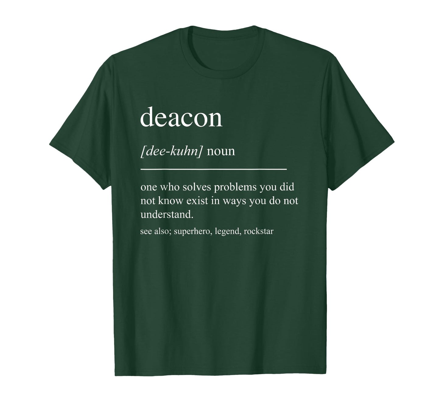 Funny Deacon Definition Catholic Church Minister Retirement T-Shirt