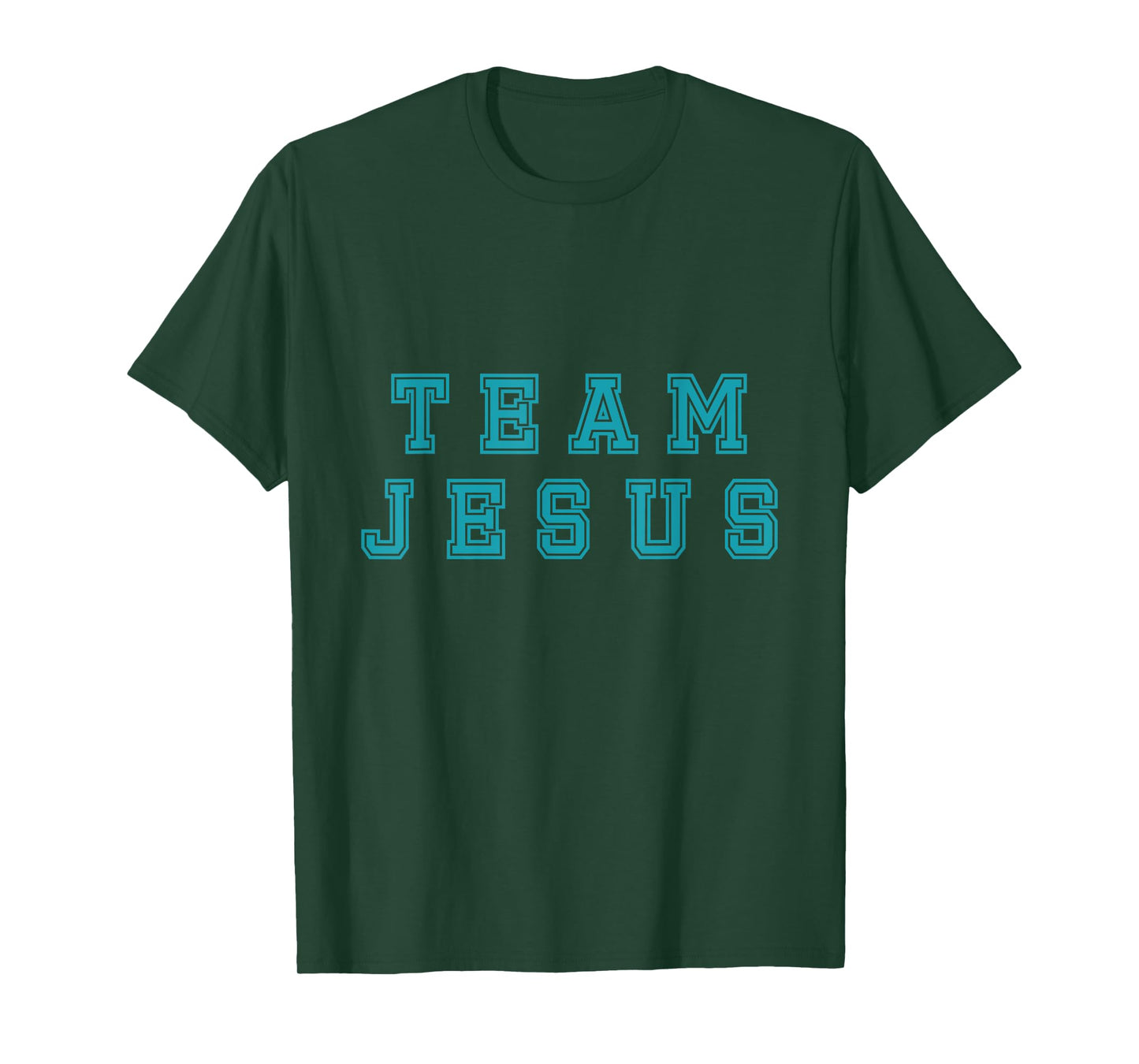 Turquoise text Team Jesus Christian Athletic sports faith T-Shirt