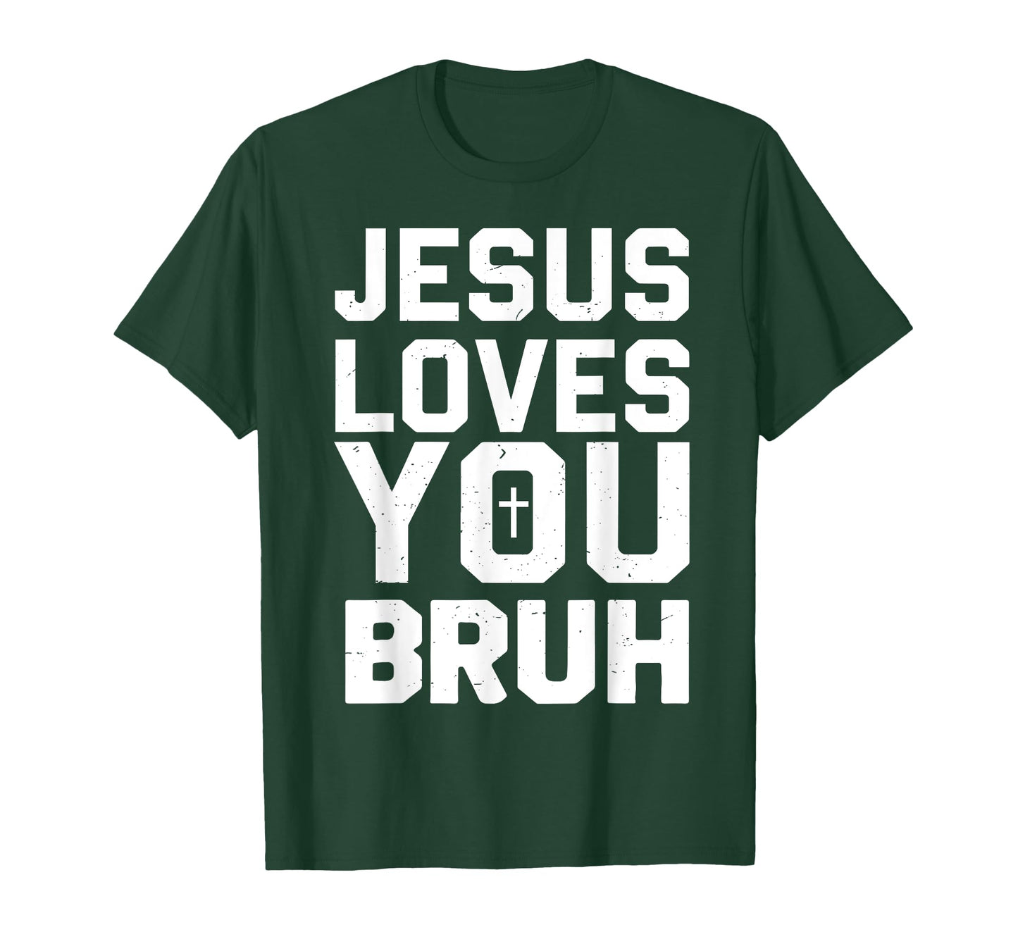 Minimalistic Jesus Love You Bruh Funny Christian Youth Boy T-Shirt