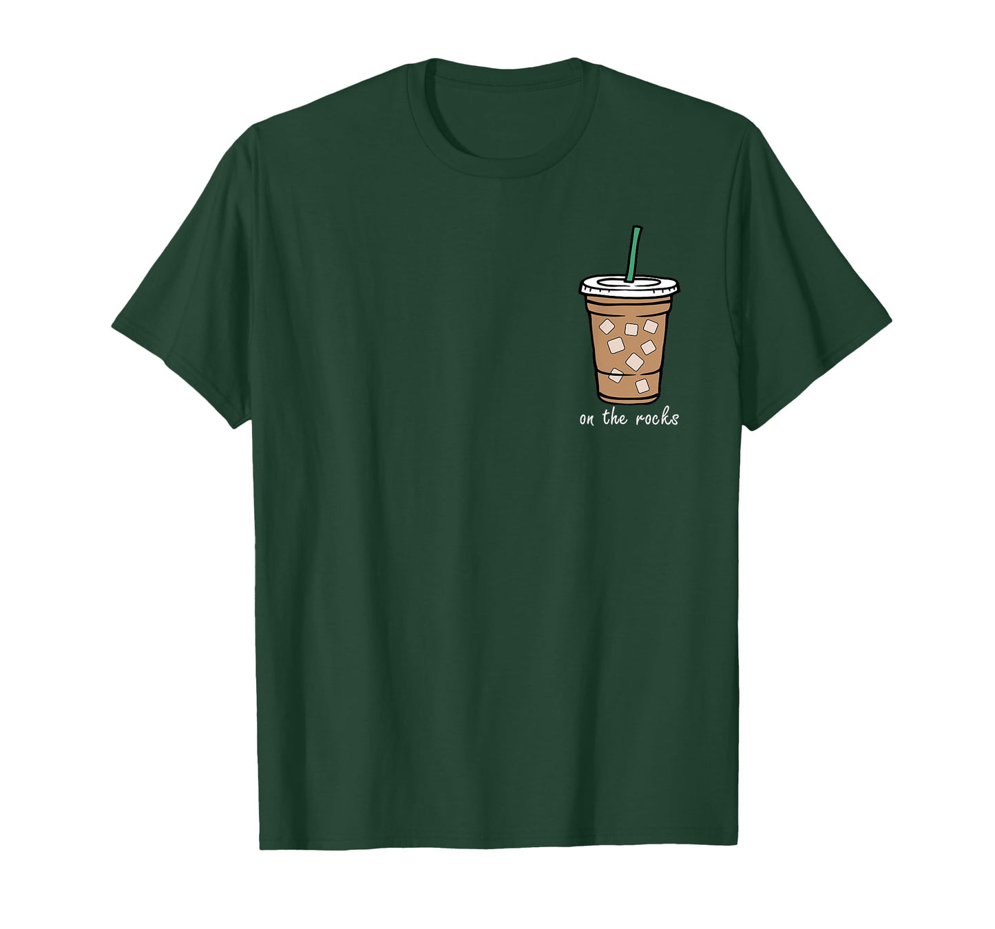 On The Retro Rocks Iced Coffee Summer Drinking Pocket T-Shirt