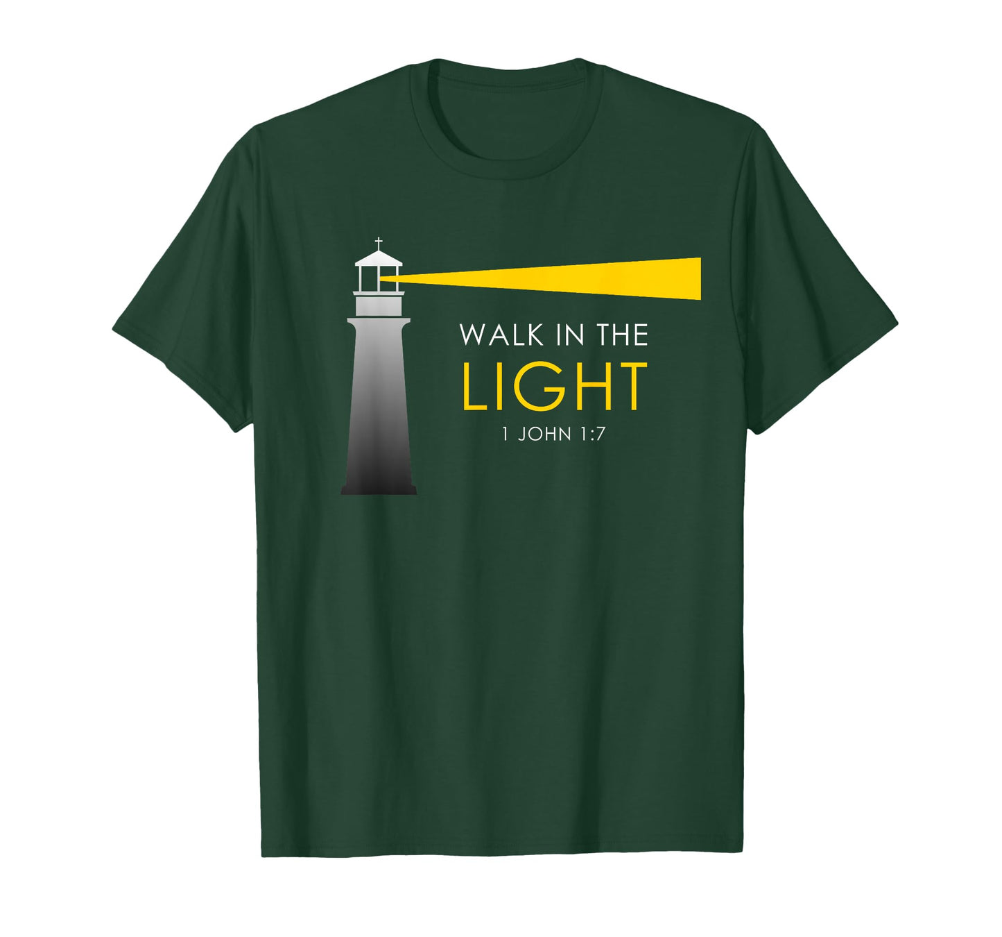 Walk in The Light – 1 John 1:7 Christian Faith Bible Verse T-Shirt