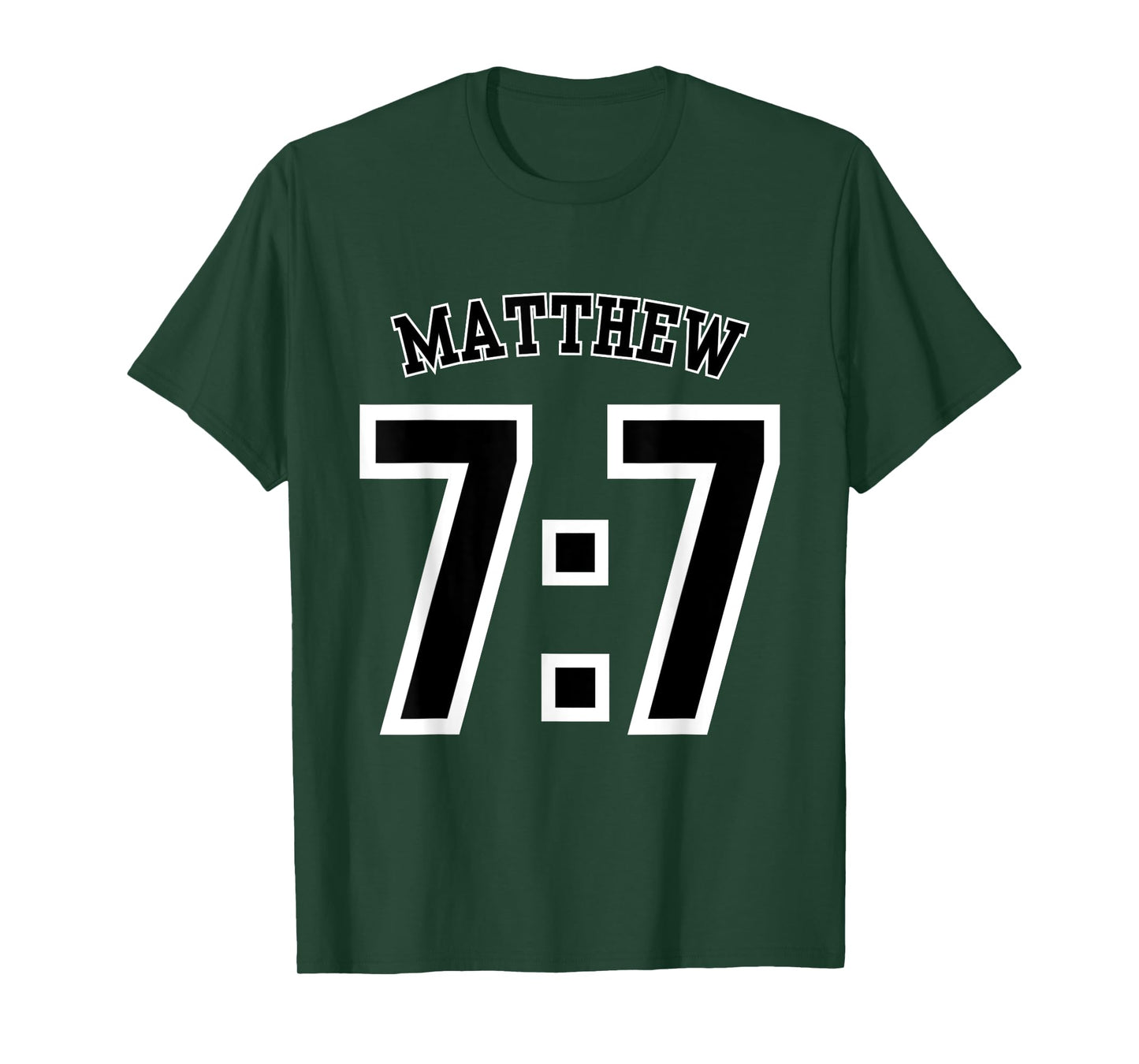 Matthew 7:7 Sports Jersey Christian Scripture Design T-Shirt