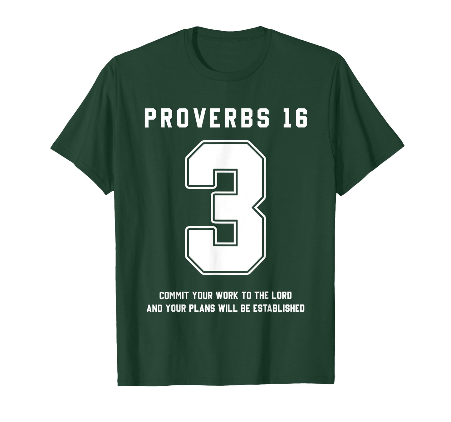 Proverbs 16:3 Bible Verse Team Sports Jersey Christian T-Shirt