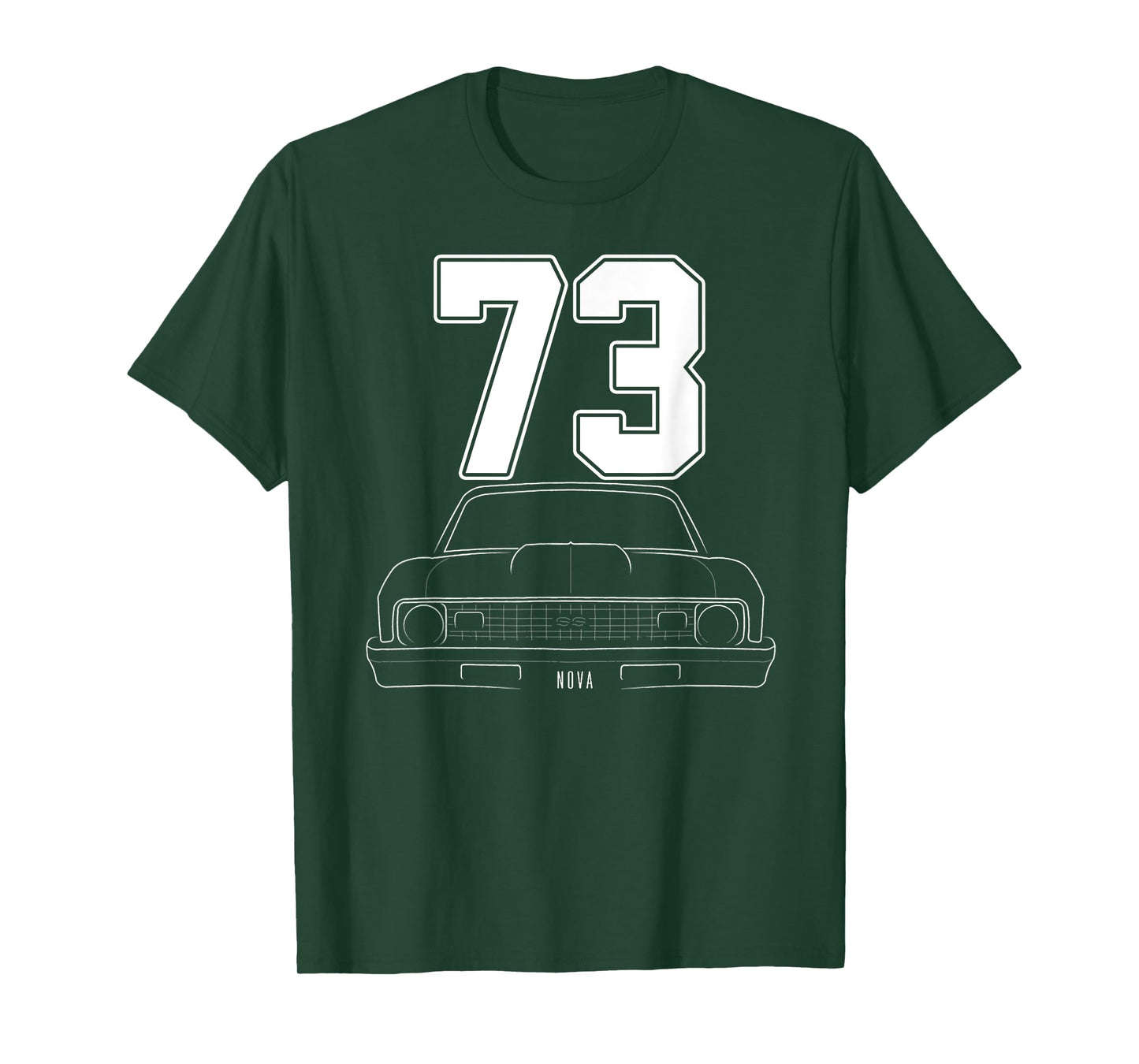 1973 73 Chevys Nova 2 Classic Car Old School Muscle Car T-Shirt