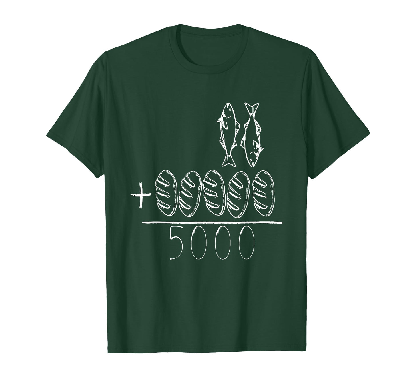 2 Fishes 5 Breads Jesus Feeds The 5000 Christian Bible Verses T-Shirt