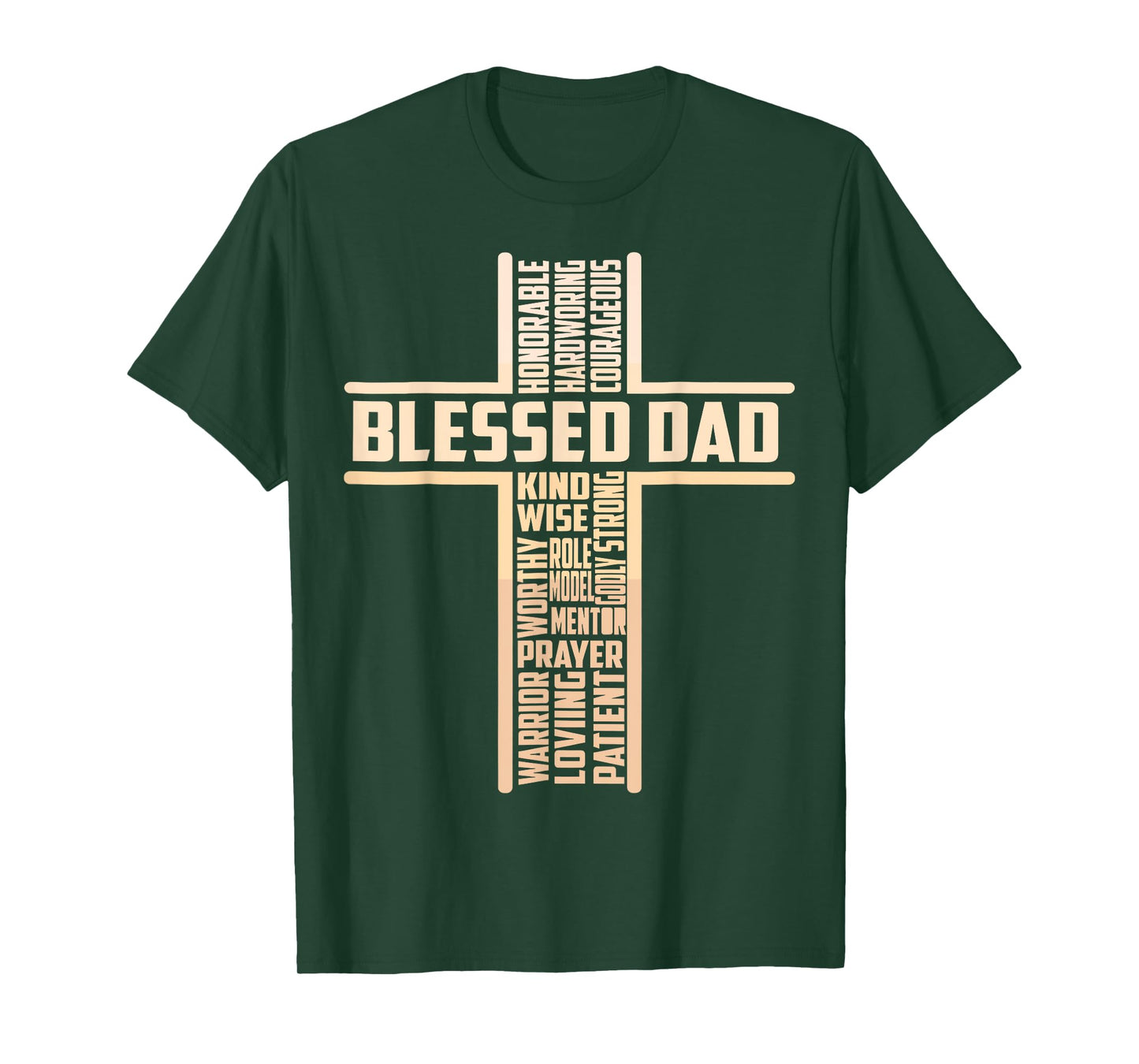 Blessed Dad Fathers Day Cross Christian Papa T-Shirt