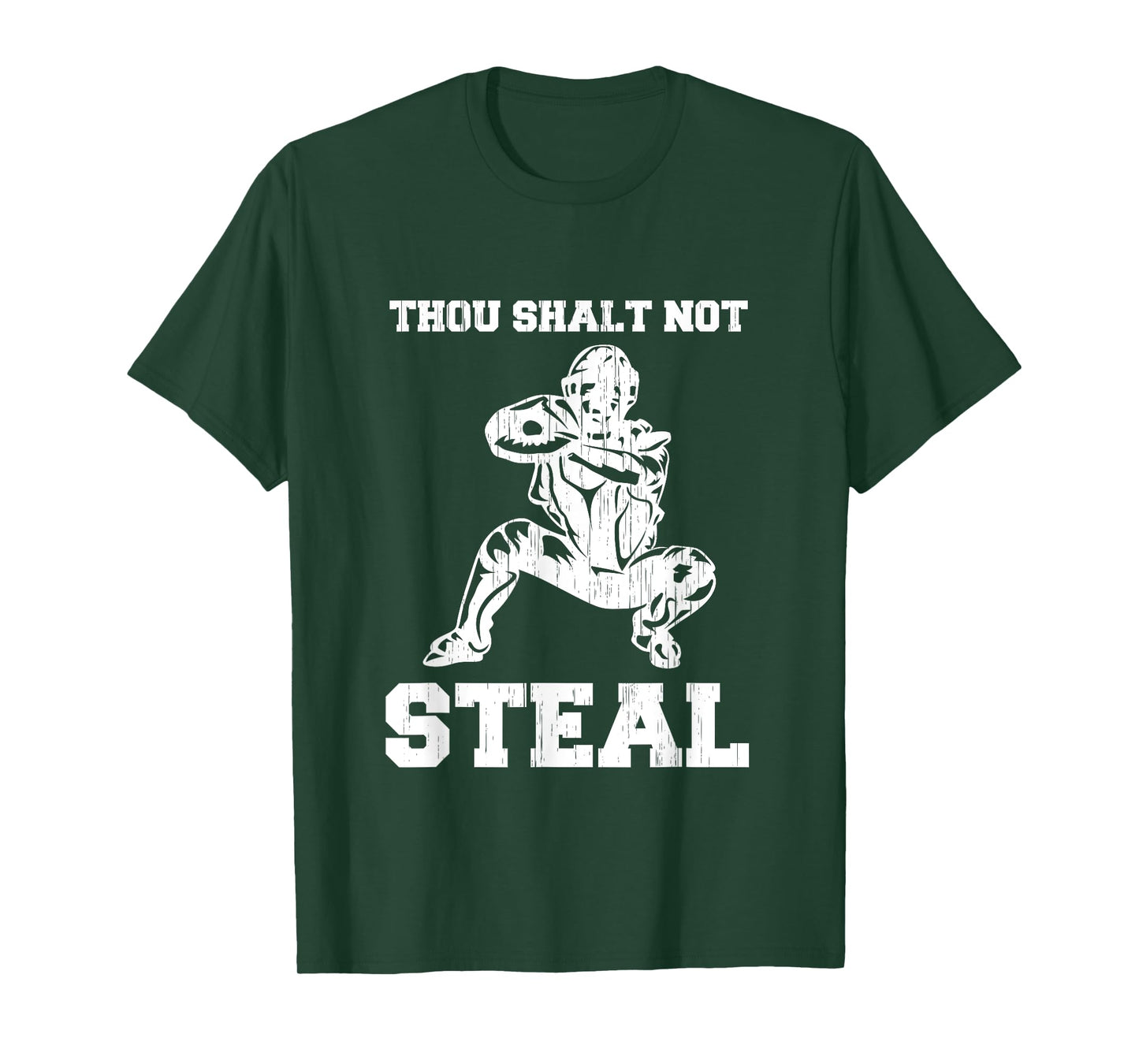 Thou Shalt Not Steal Baseball Shirt Funny Christian Catcher T-Shirt