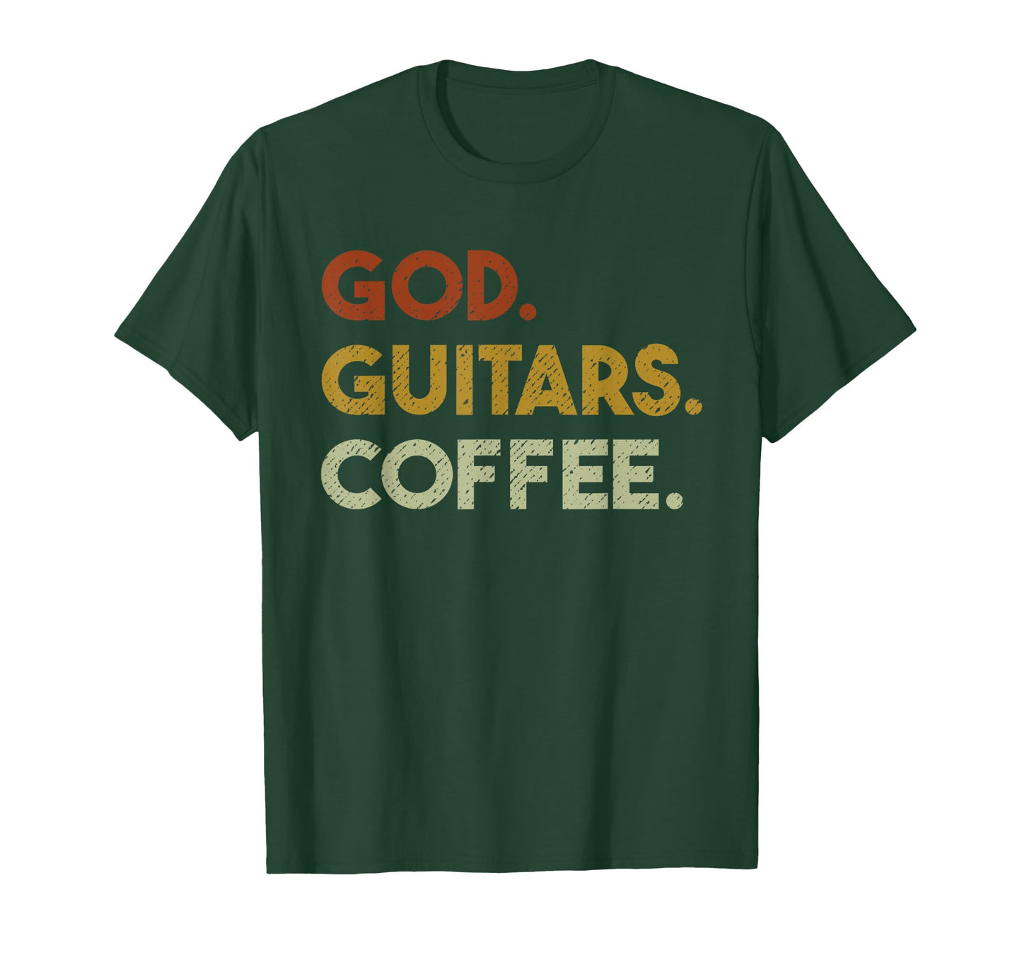 God Guitars Coffee - Christian Men Guitar Worship T-Shirt