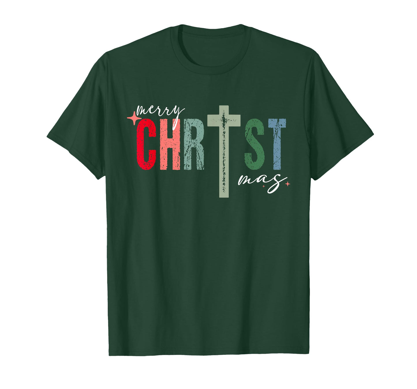Merry Christmas Christian Jesus Cross Faith Religious Xmas T-Shirt
