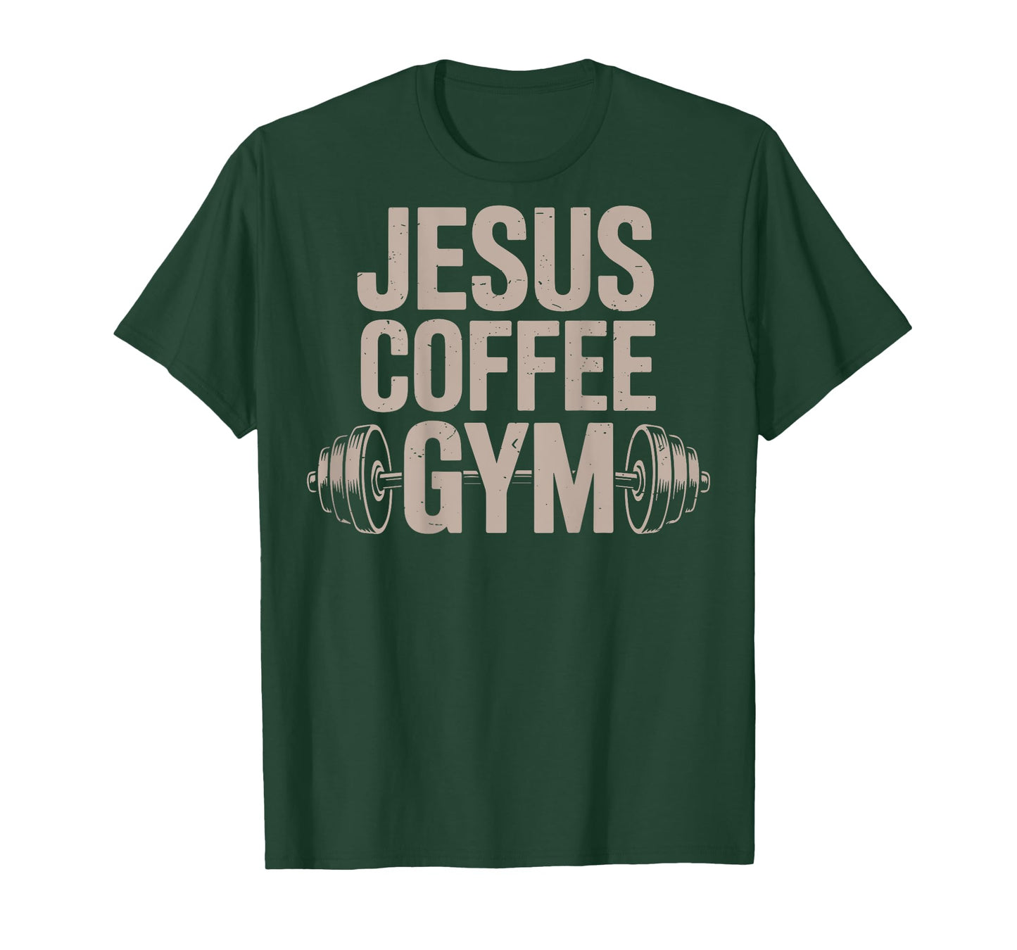 Jesus Coffee Gym Funny Christian Workout Barbell Cross Women T-Shirt