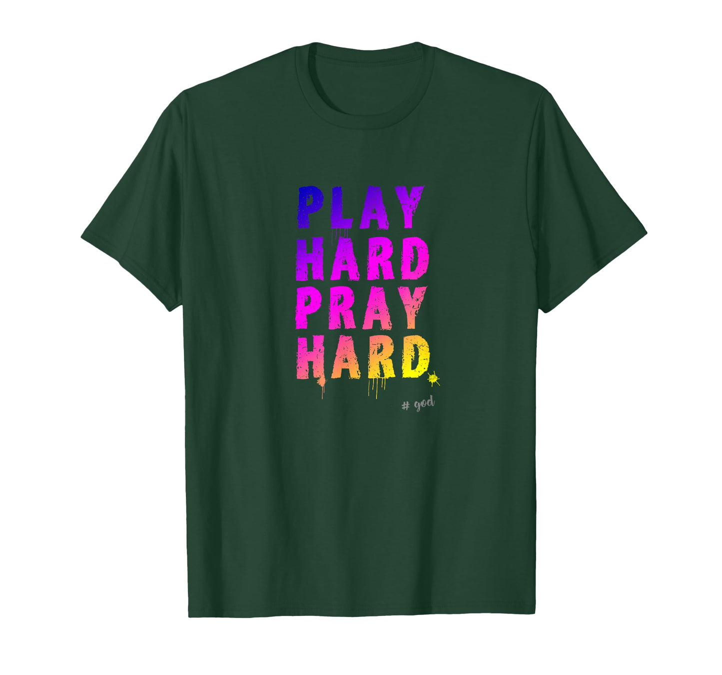 God Church Saying Pray Much Play Pray Church Day Humour T-Shirt
