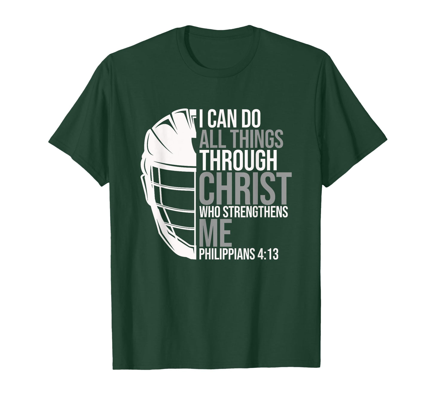 Philippians 4:13 Lacrosse LAX Player Graphic Bible Verse T-Shirt