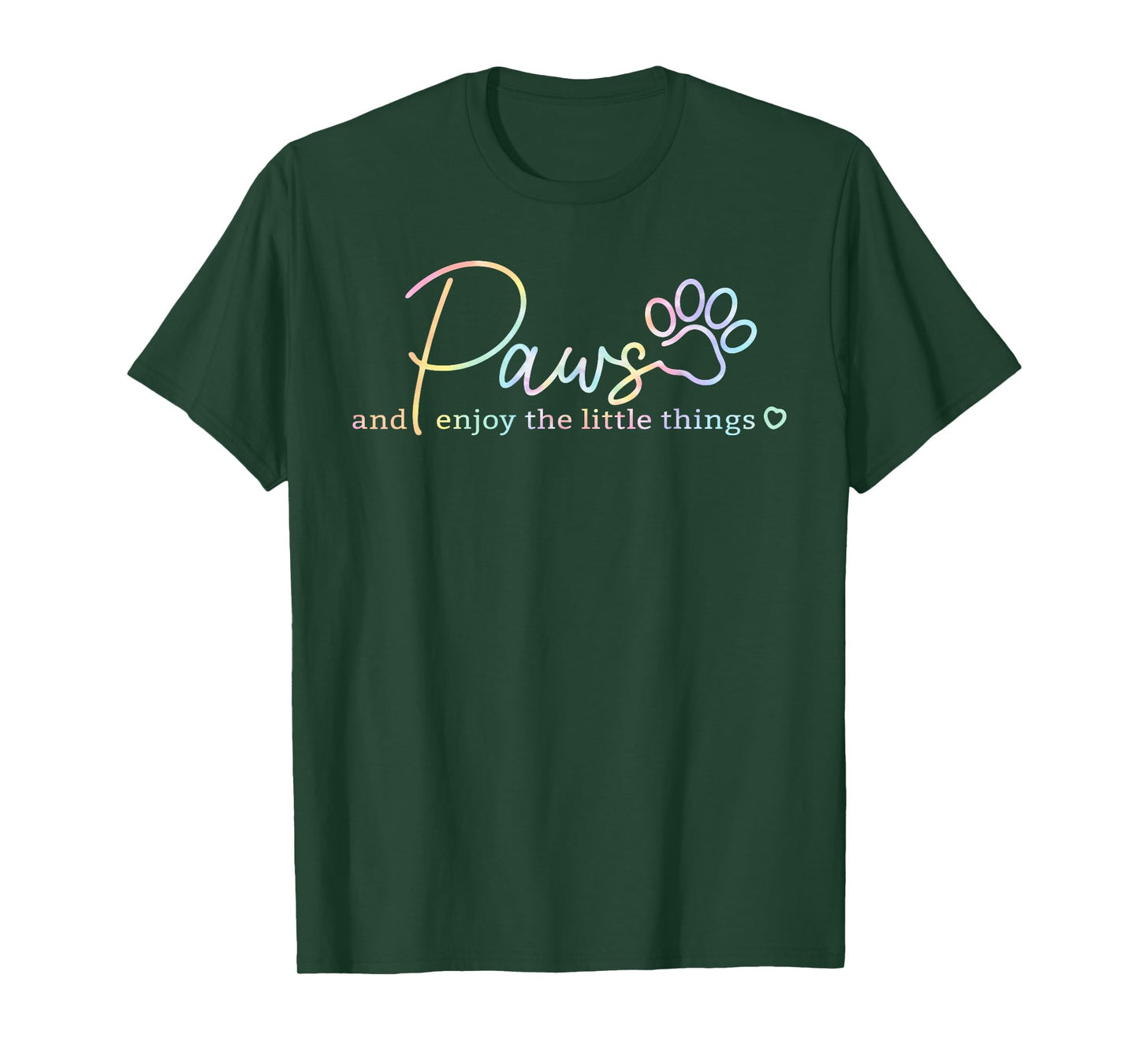 Paws Enjoy The Little Things Tie Dye Motivational Dog Mom T-Shirt for Men Women Kids