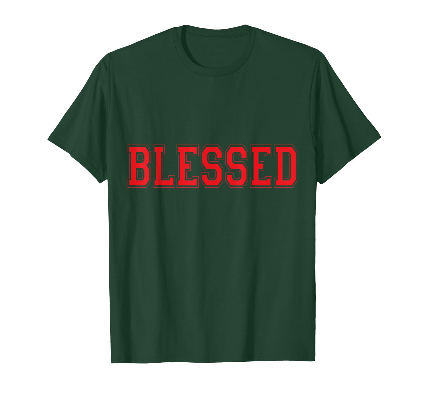 Christian T Shirts Blessed (Red) T-Shirt