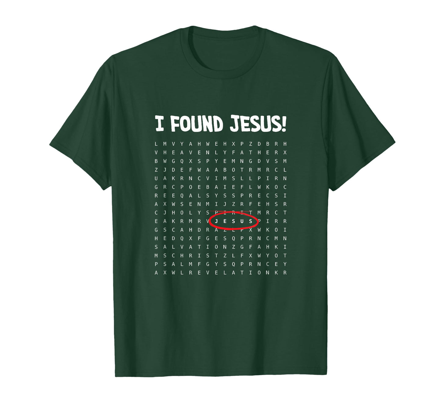 Christian Word Search Shirt - I Found Jesus Faith Puzzle T-Shirt