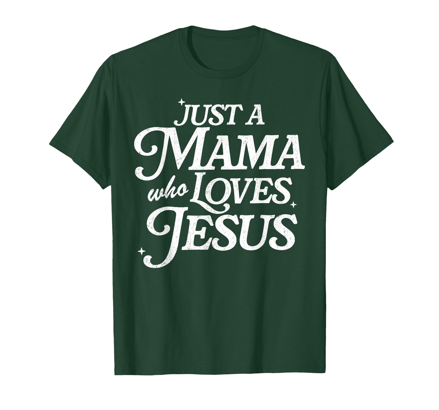 Retro Just A Mama Who Loves Jesus Christian Mother's Day T-Shirt