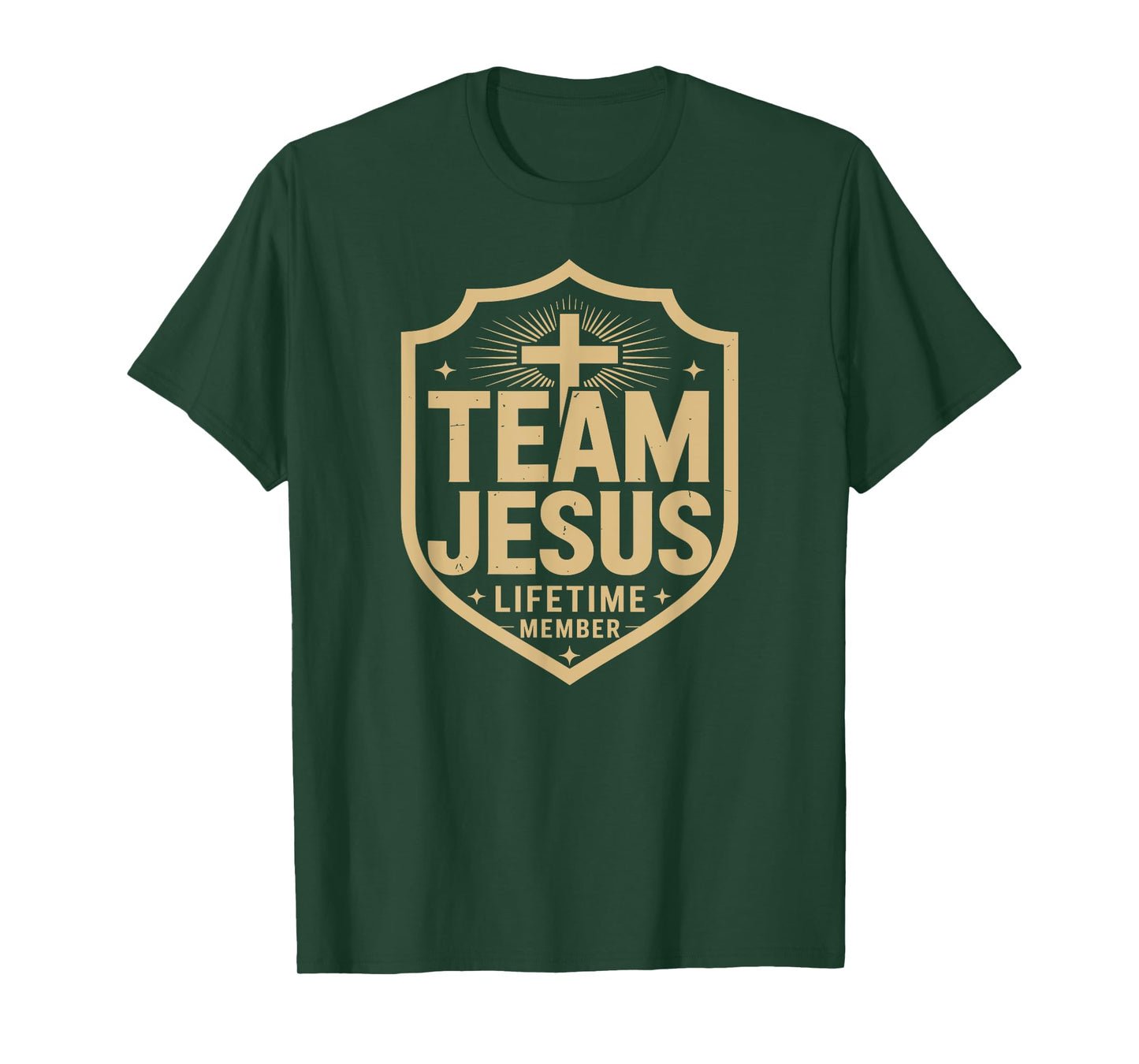Team Jesus Lifetime Member Coat Of Arms Cross Christian T-Shirt