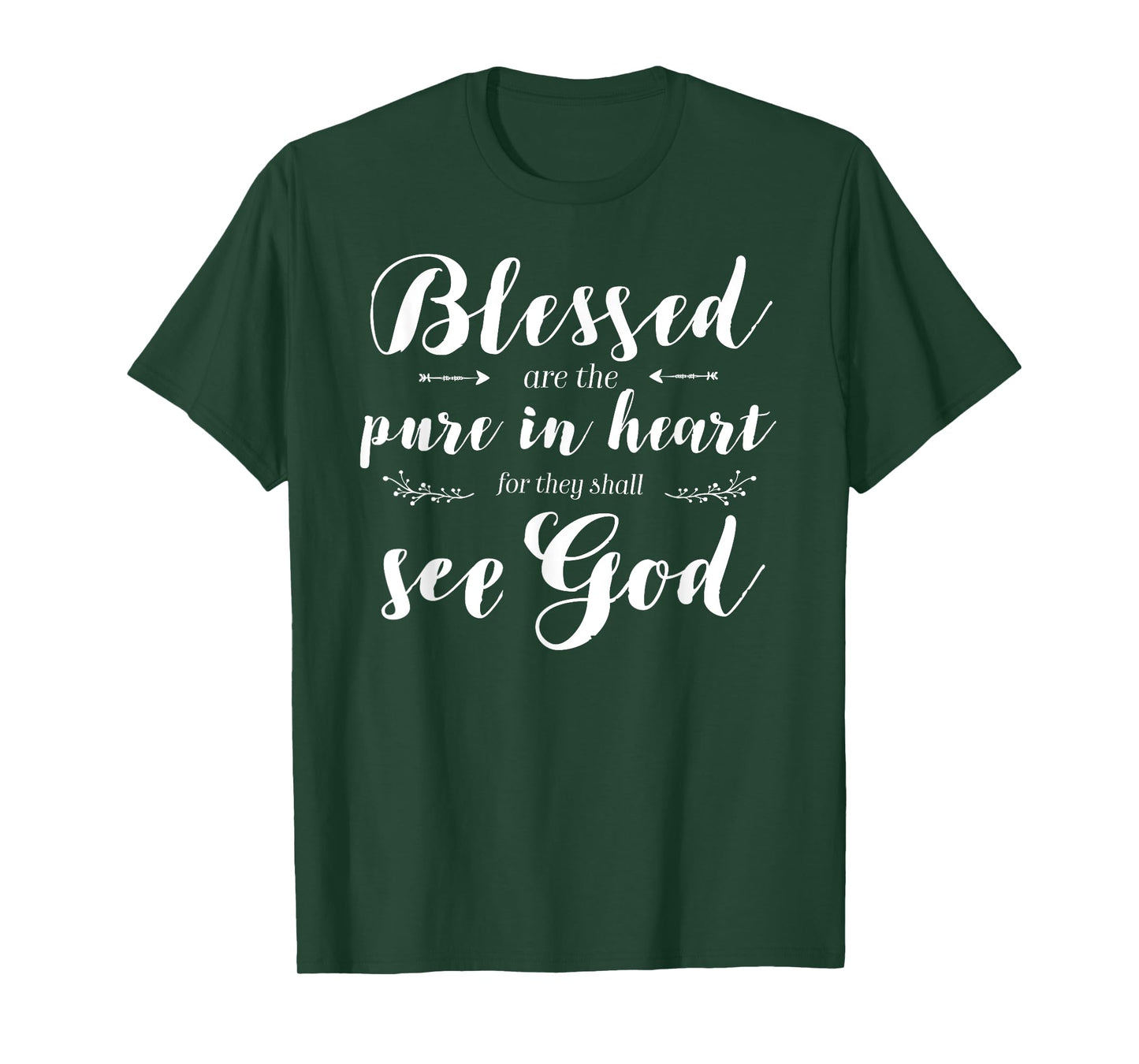 Blessed Pure In Heart Jesus Beatitudes Bible Verse Quote T-Shirt