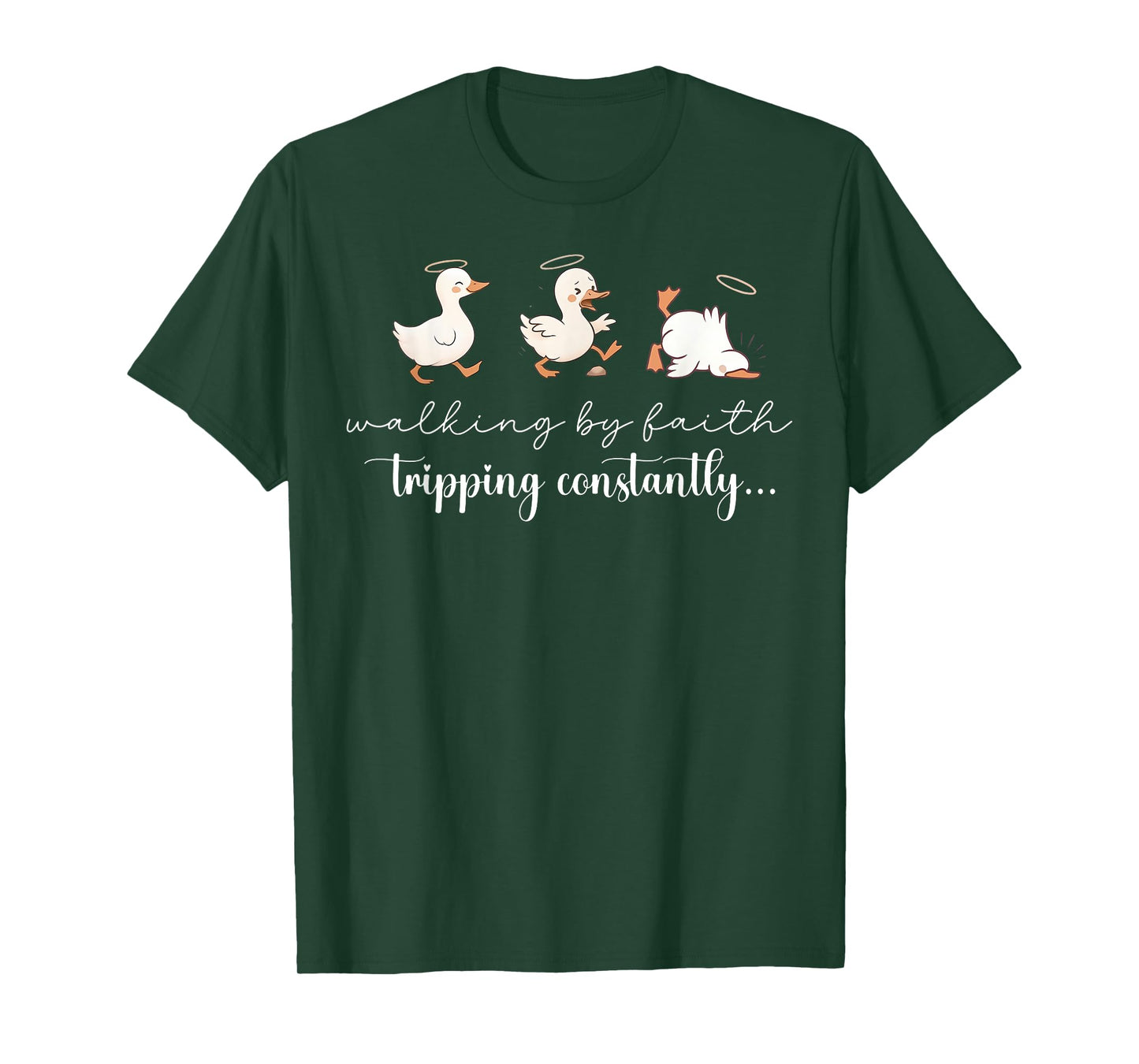 Christian Silly Goose Walking by Faith Tripping Constantly T-Shirt
