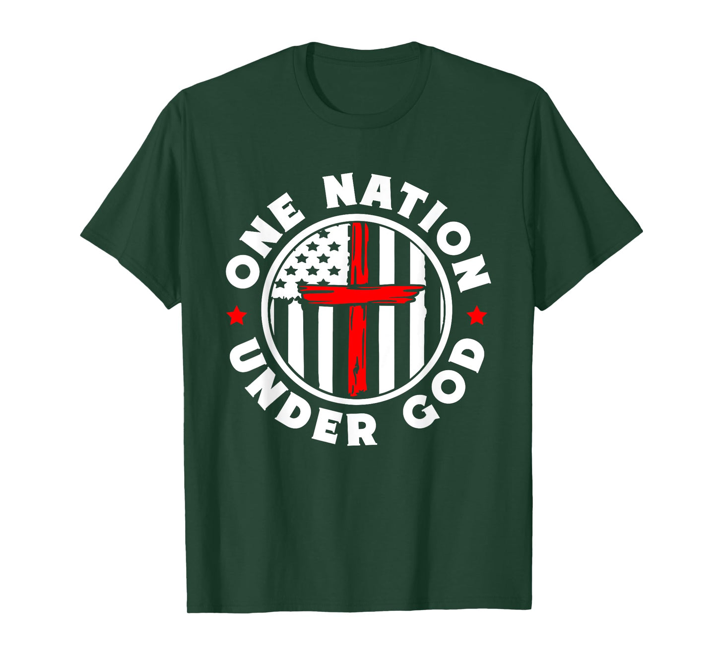 One Nation Under God Jesus Blessed American Flag T-Shirt