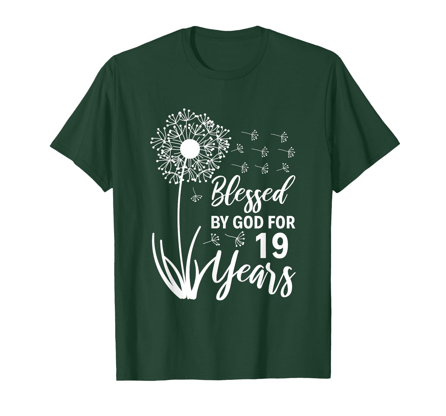 19th Birthday Woman Man Blessed By God For 19 Years T-Shirt