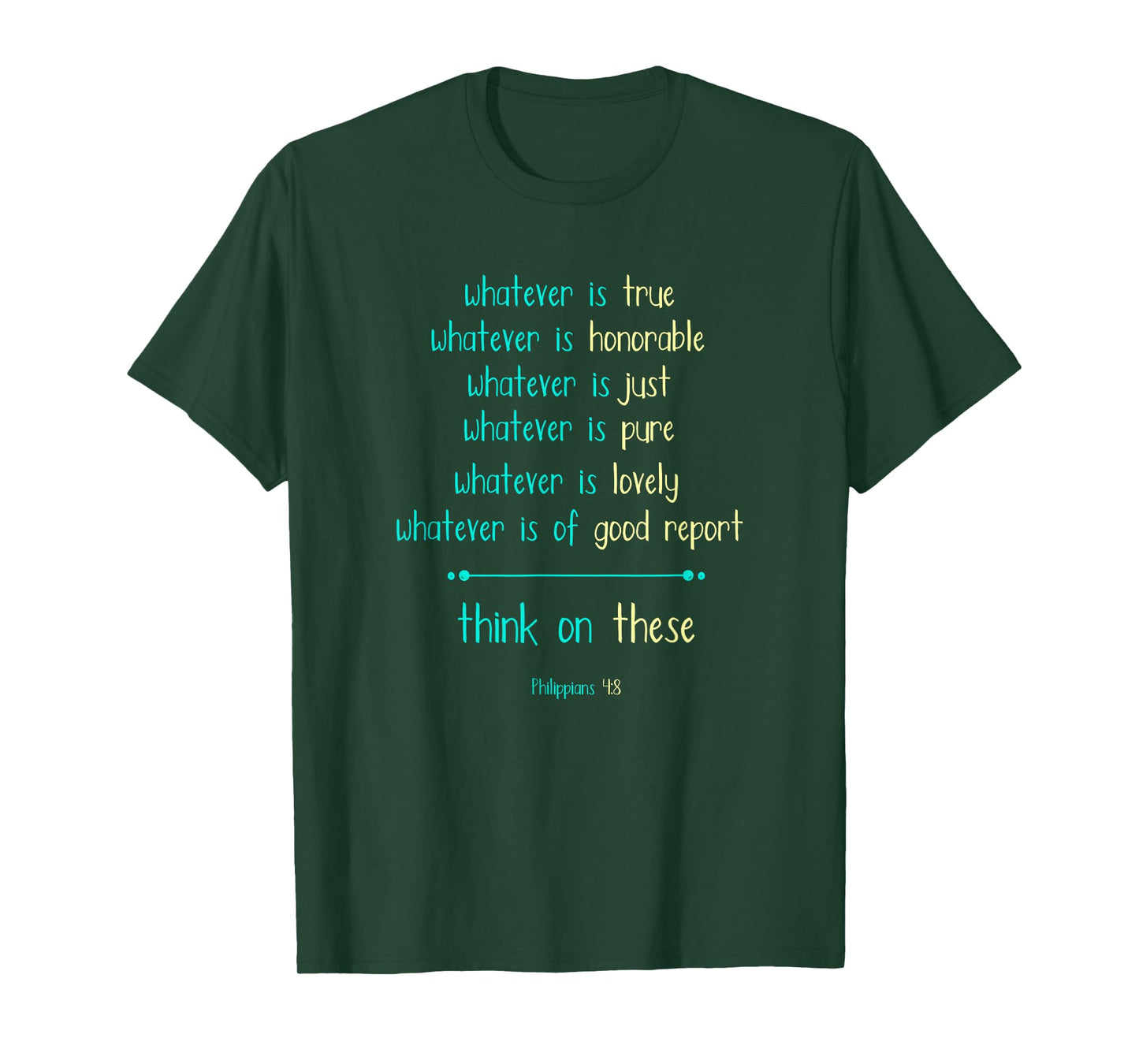 Philippians 4:8 Meditate On These Christian Christianity T-Shirt