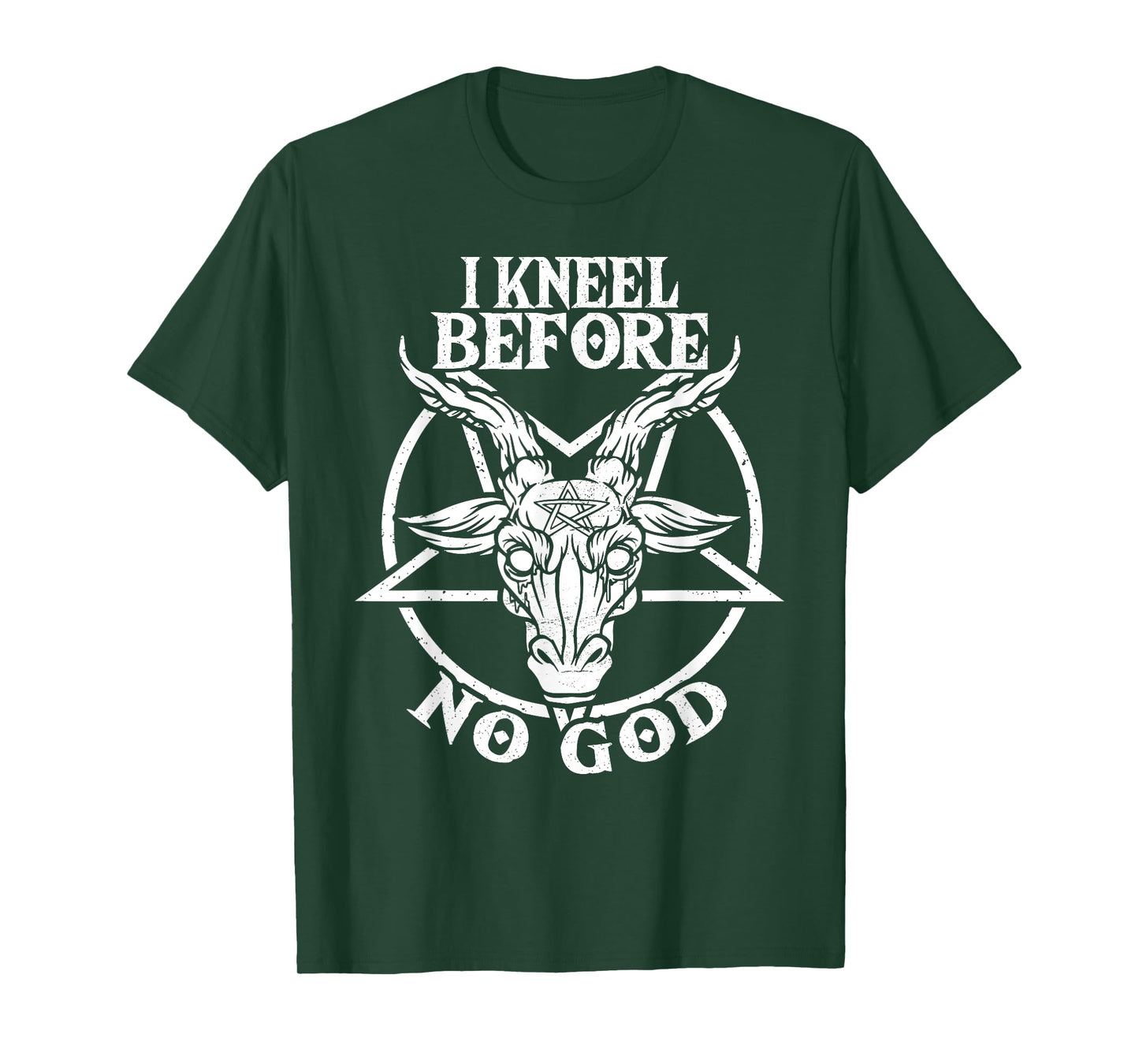 I Kneel Before No God Baphomet Pentagram Gothic & Satanic T-Shirt