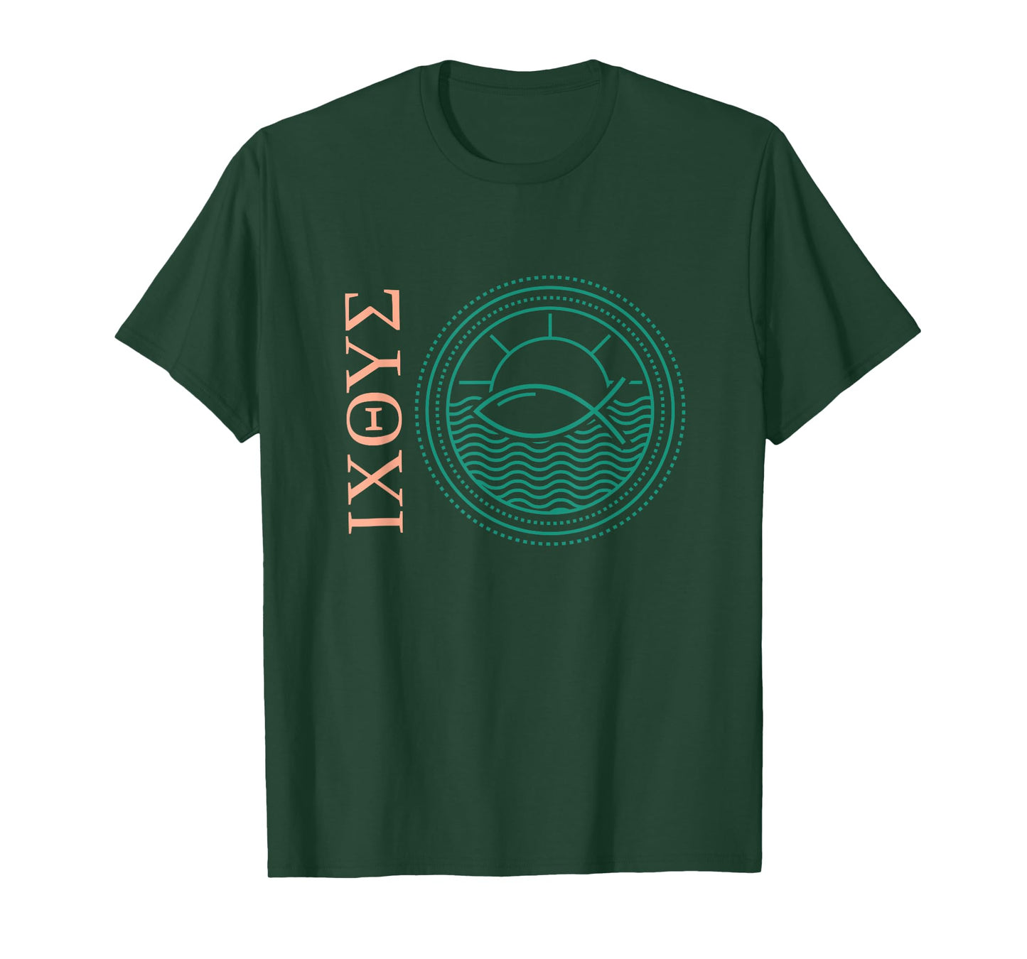 Ixoye Ichthys Ichthus Greek Fish Jesus Christ Son God Savior T-Shirt