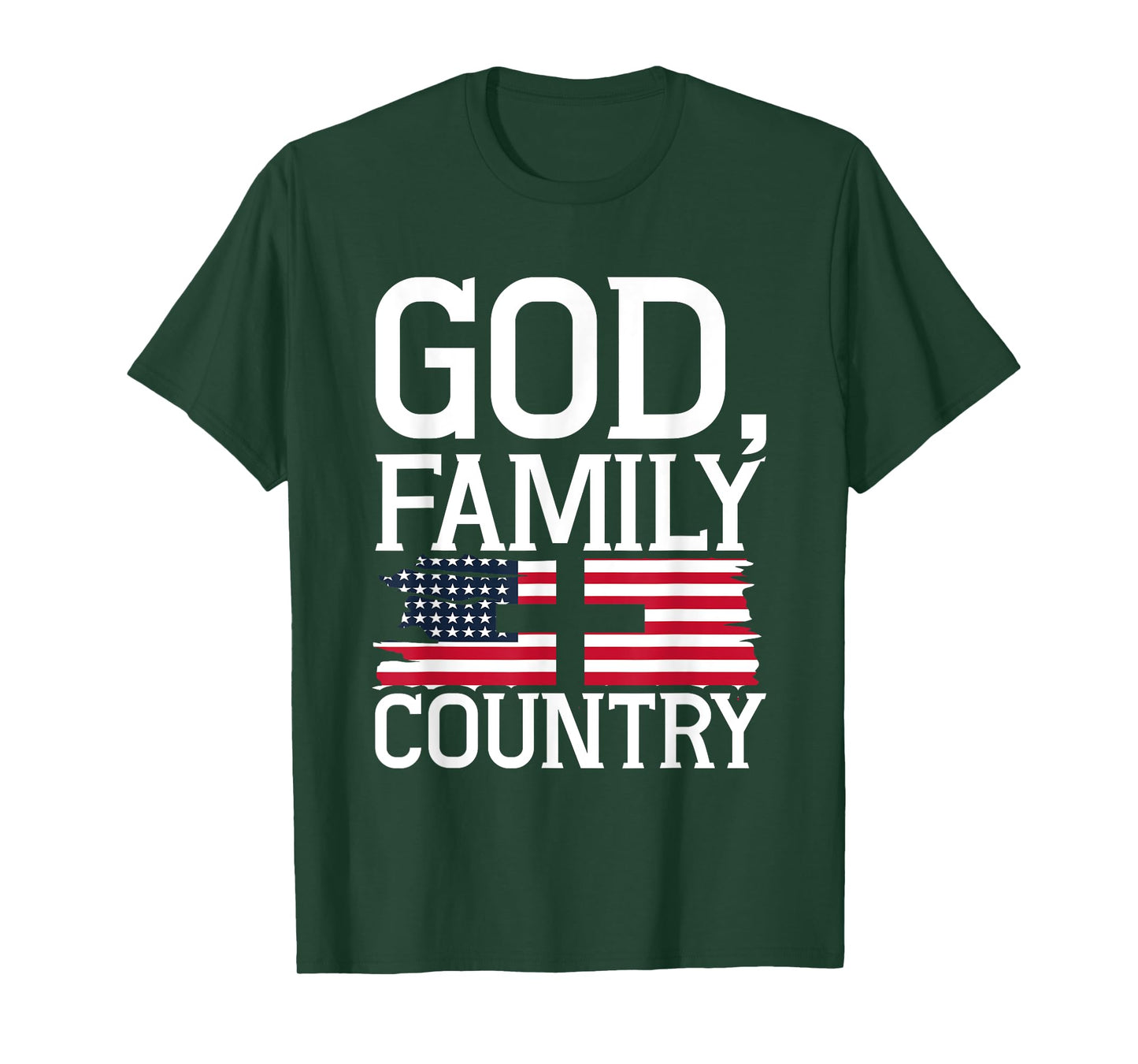 God Family Country US Flag Christian American Prayer T-Shirt