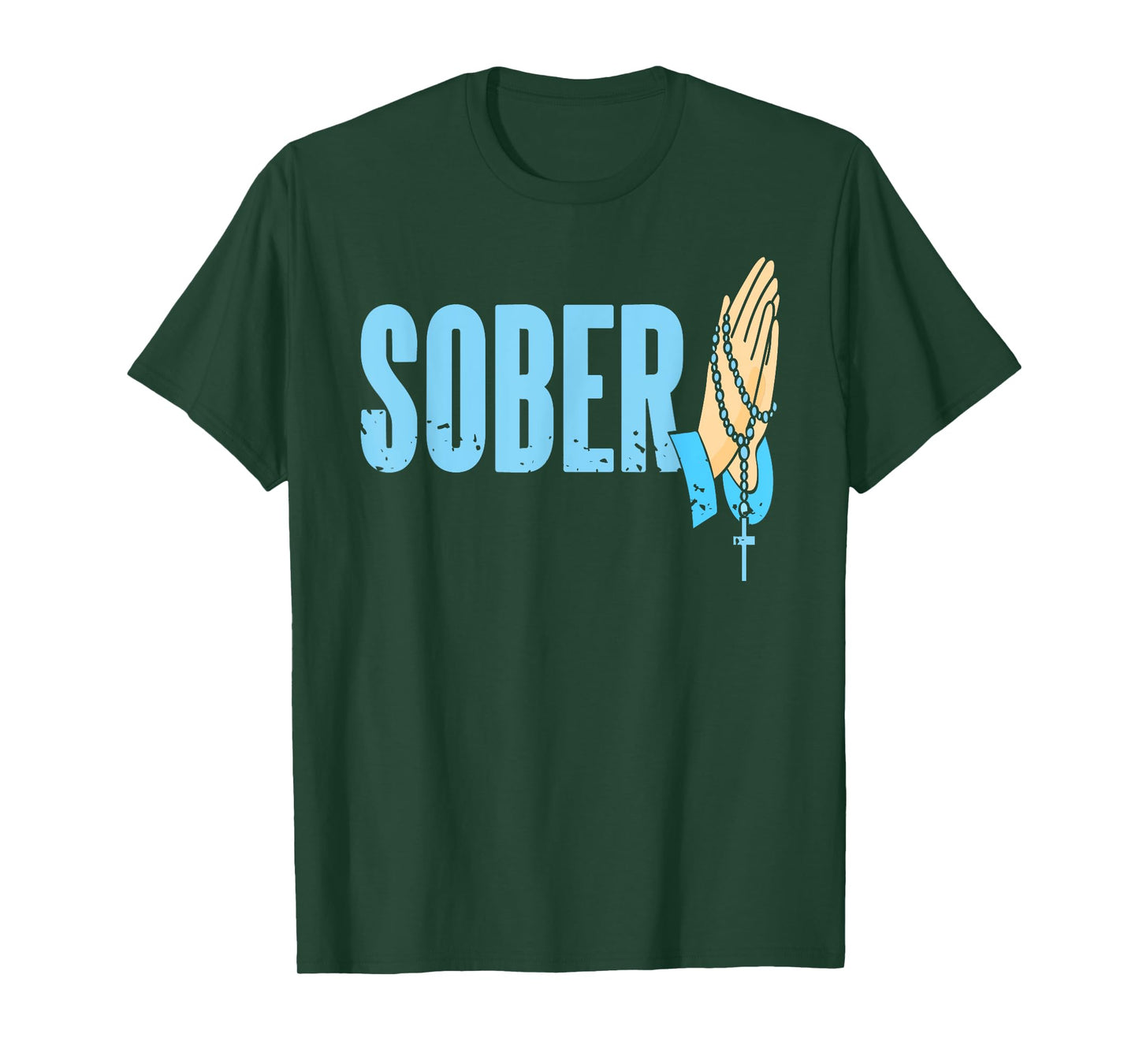 Sober Faith Prayer Rosary Recovery Inspiration Quote T-Shirt