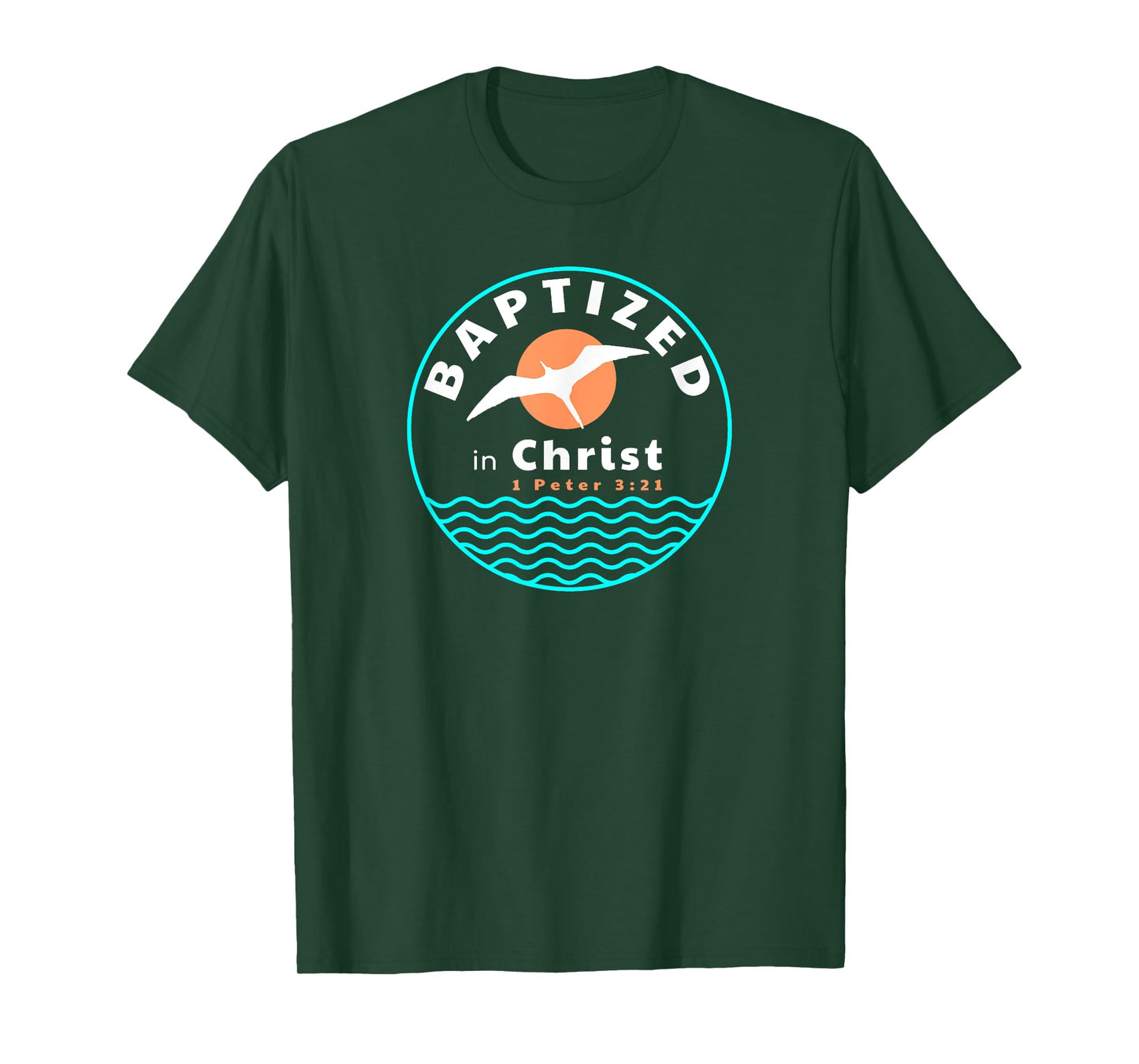TourisTeez for Water Baptismal Christ Jesus Tees Baptized in Christ Christian Adult, Women, Men, Kids Baptism T-Shirt,Black,Small