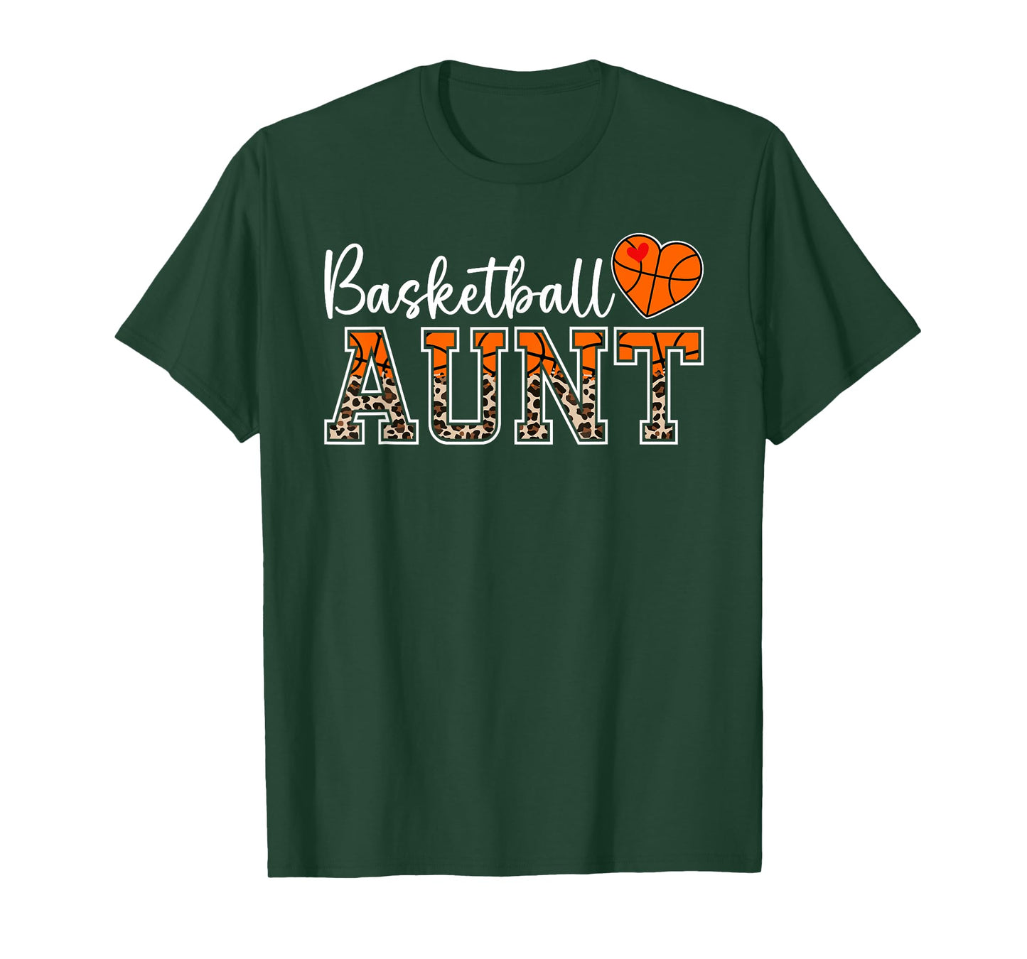 Basketball Aunt Leopard Aunt Of A Basketball Player Auntie T-Shirt