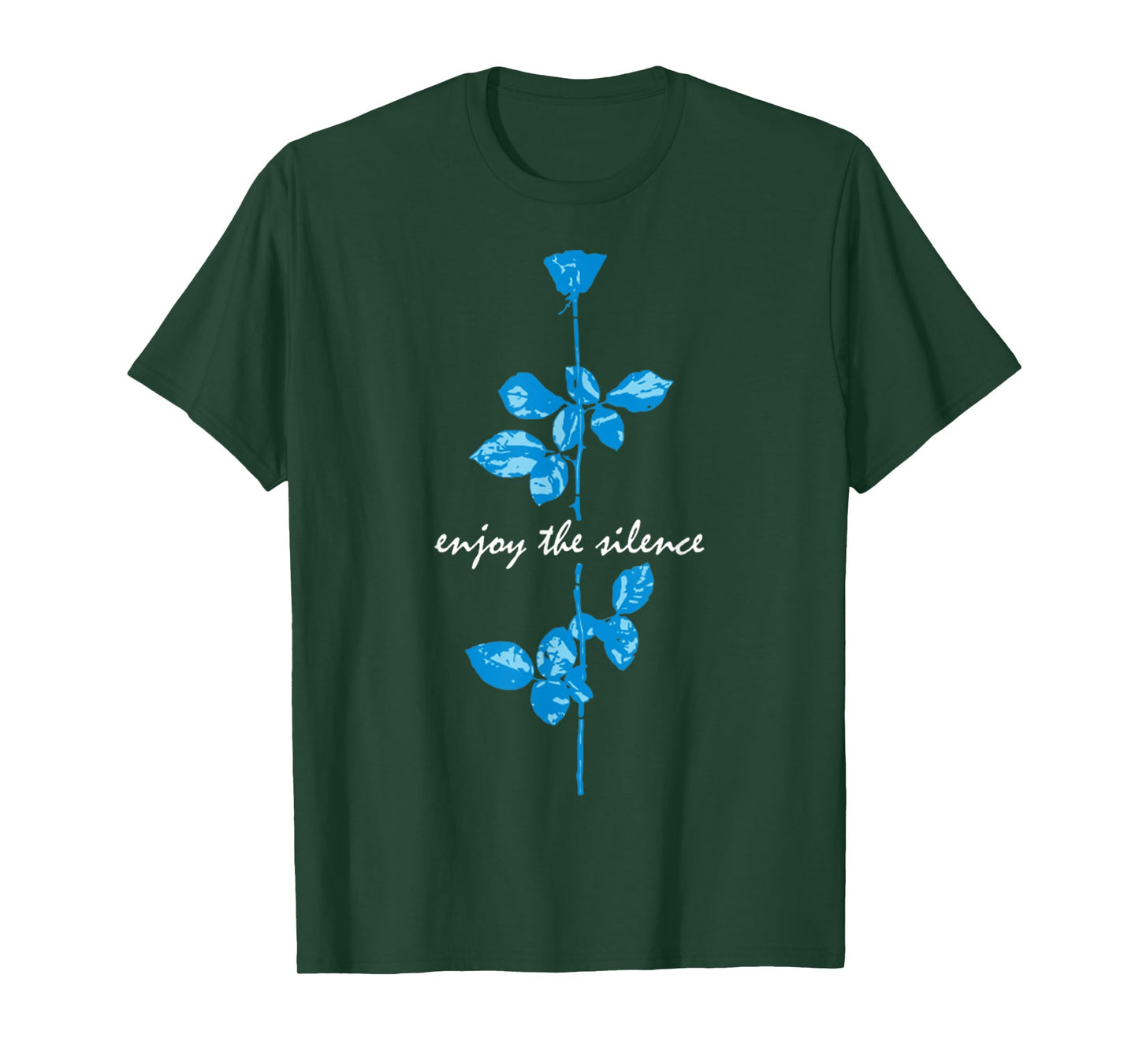 Basic Chilling Funny Quote Enjoy The Silence Retro Blue Rose T-Shirt