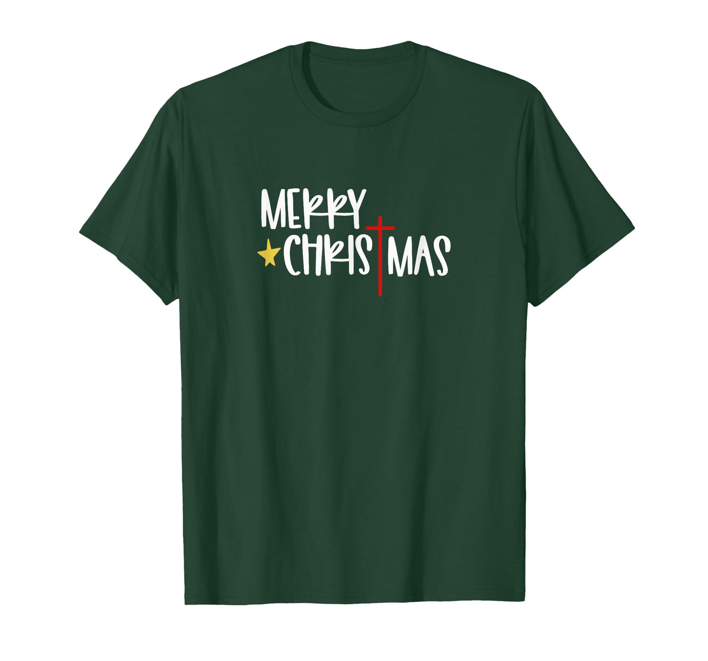 Merry Christmas Christian Cross | Religious Holiday Faith T-Shirt