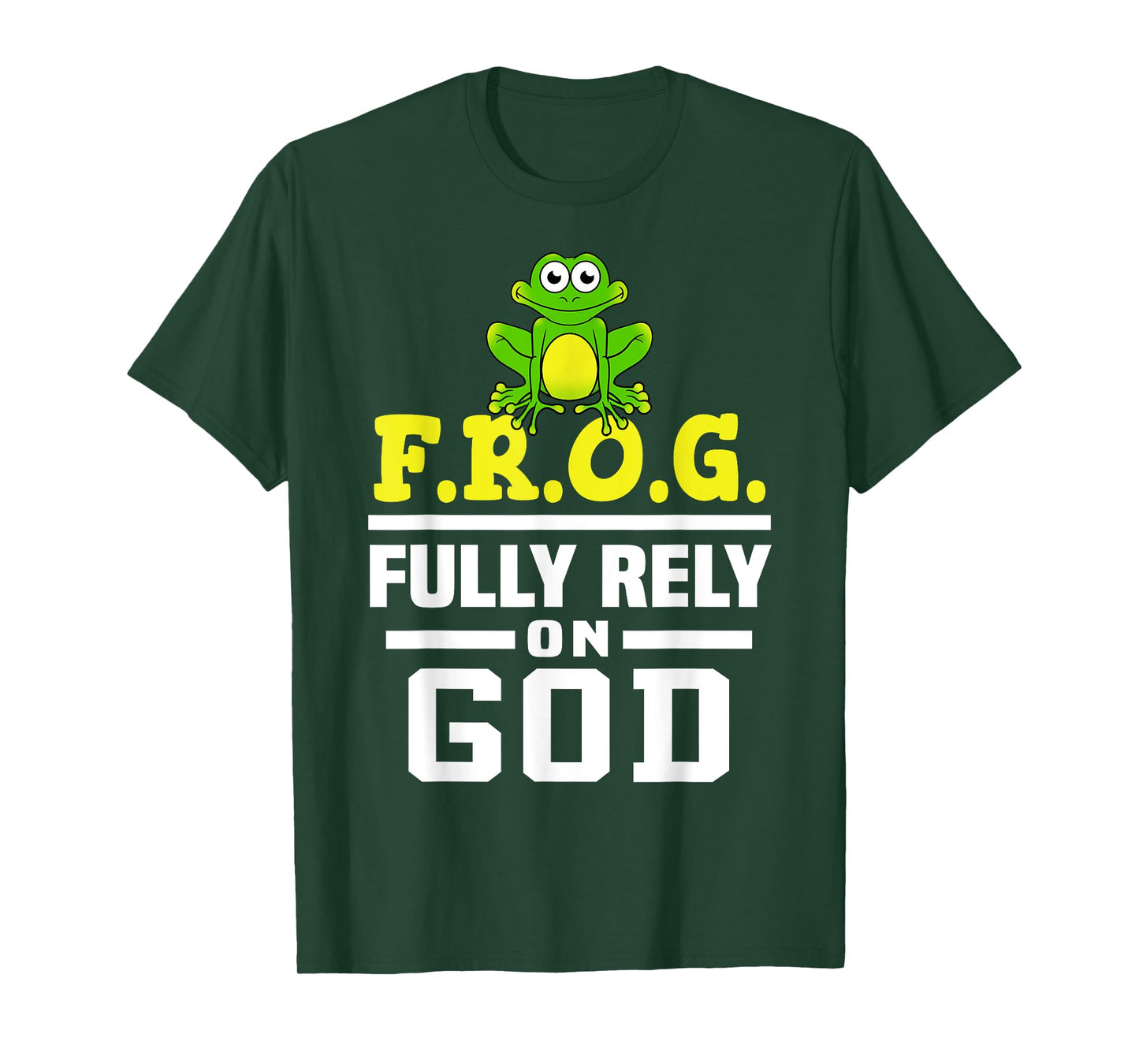 Cool F.R.O.G. Fully Rely On God | Funny Christian Faith Gift T-Shirt