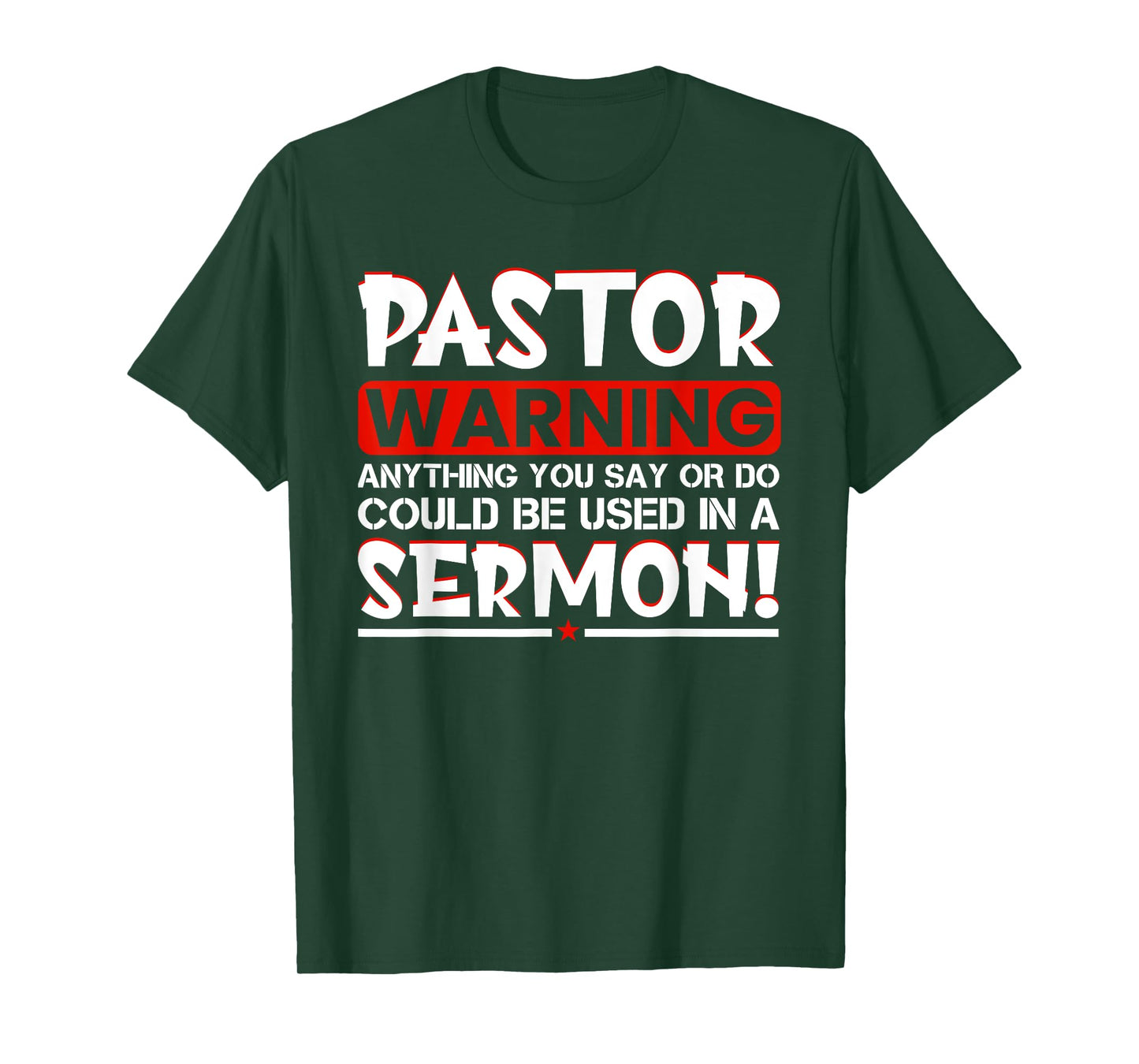 Pastor Warning Sermon Funny Minister Clergy Pastor T-Shirt
