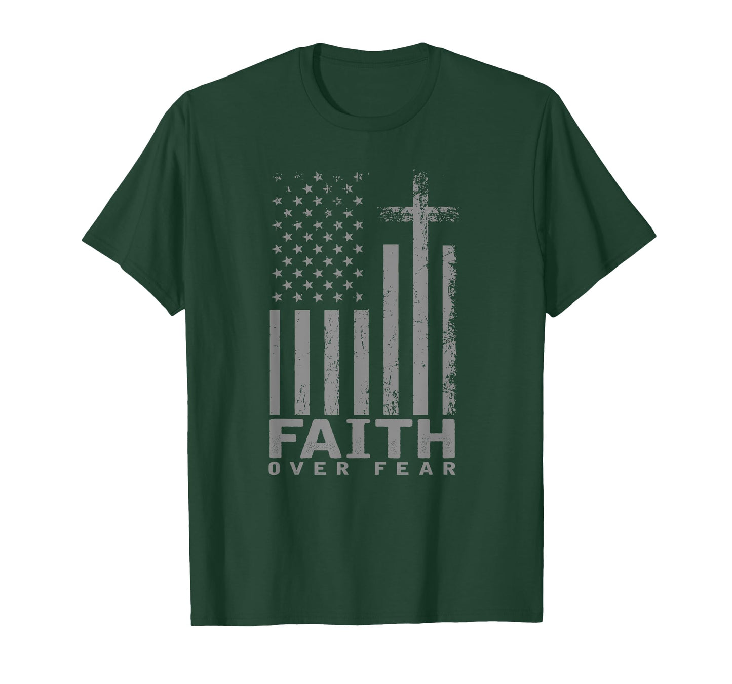 America Pride US Flag Faith Over Fear Prayer T-Shirt