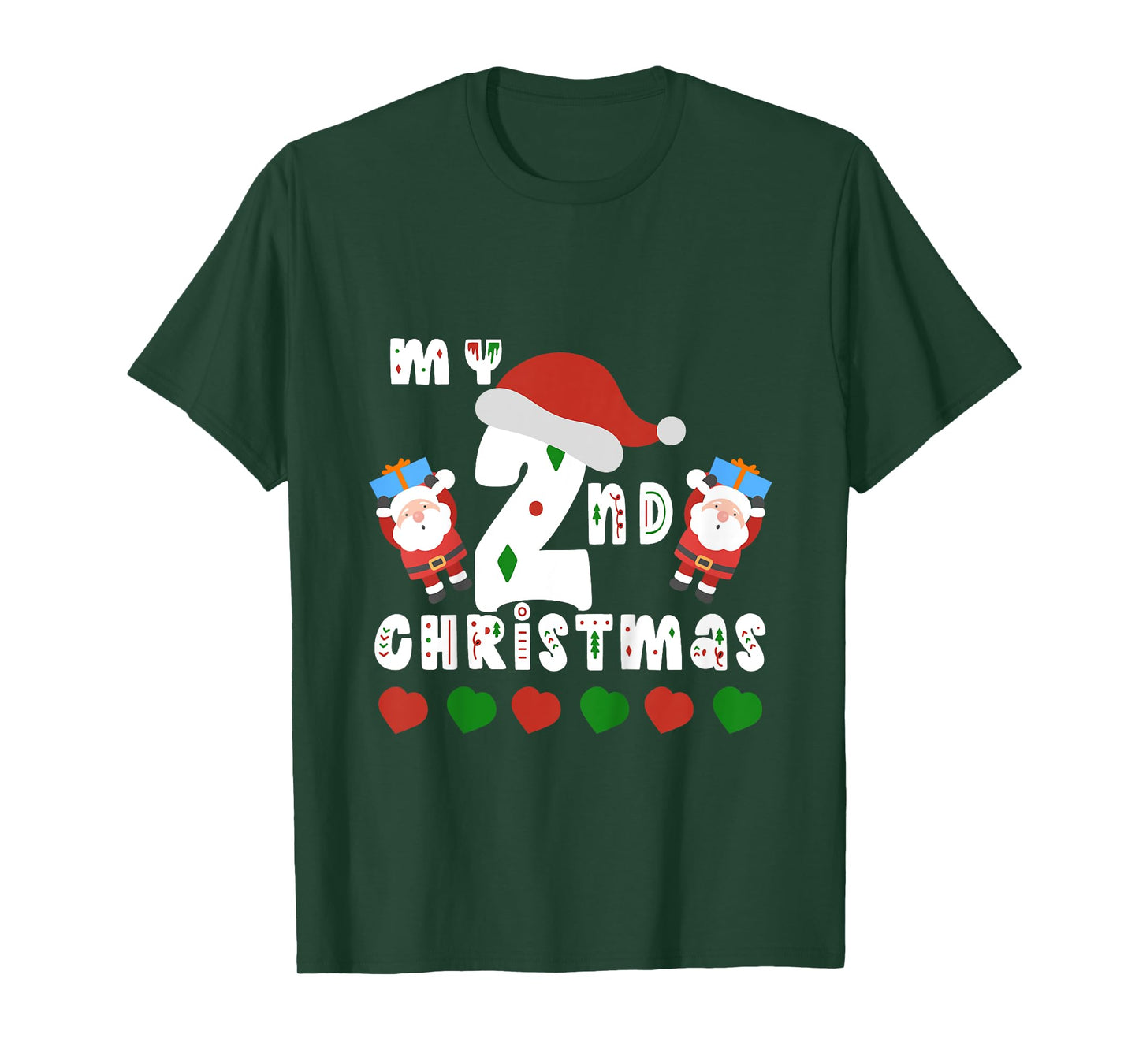 Kids My Second Christmas Baby Child 2nd Xmas Gift Idea Kids T-Shirt