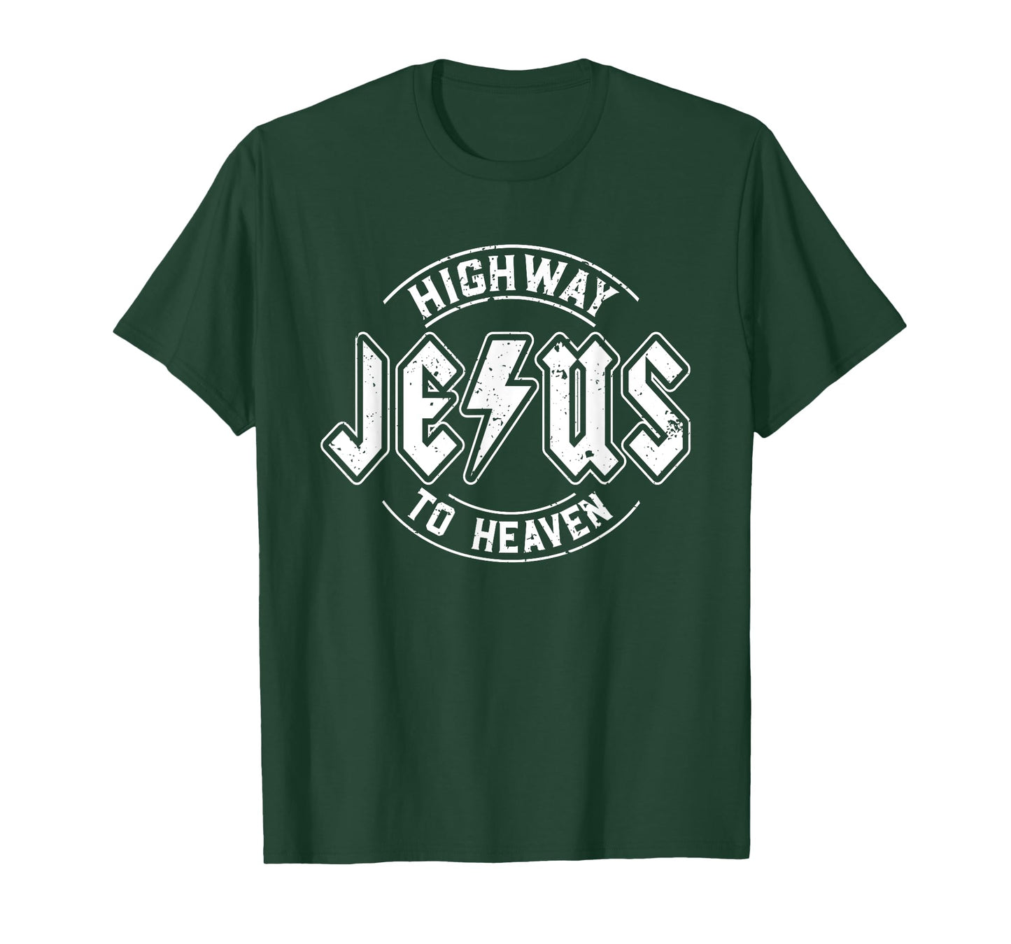 Retro Rock Style Christian Faith Highway to Heaven Jesus T-Shirt