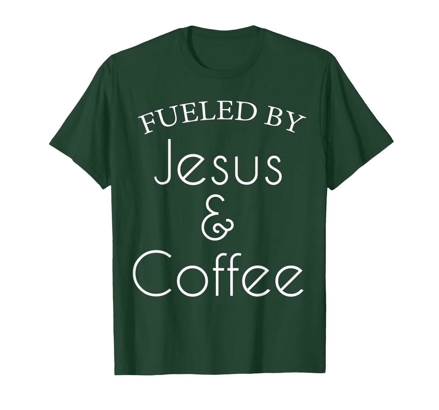 Funny Fueled by Jesus and Coffee Christian Faith T-Shirt