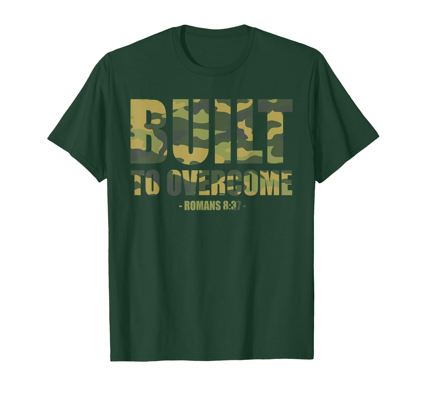 Built to Overcome Christian Men Camo Scripture Gym Workout T-Shirt