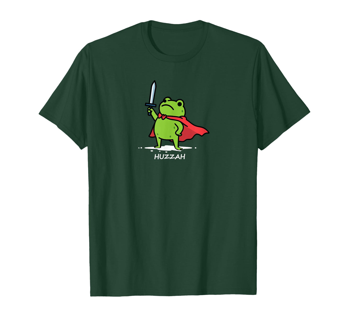 Retro Huzzah Frog Knight Funny Sword Meme Quote Men Women T-Shirt
