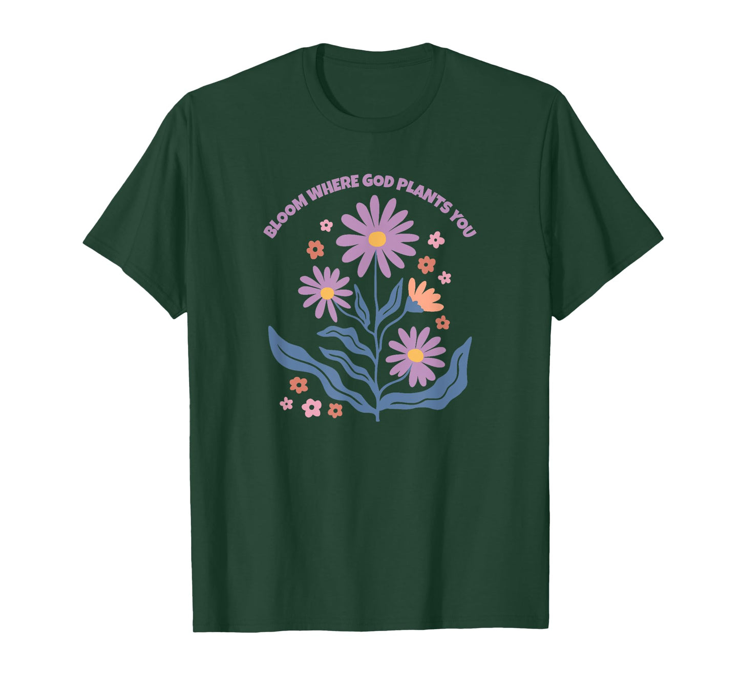 Bloom Where God Plants You Retro Christian Floral T-Shirt