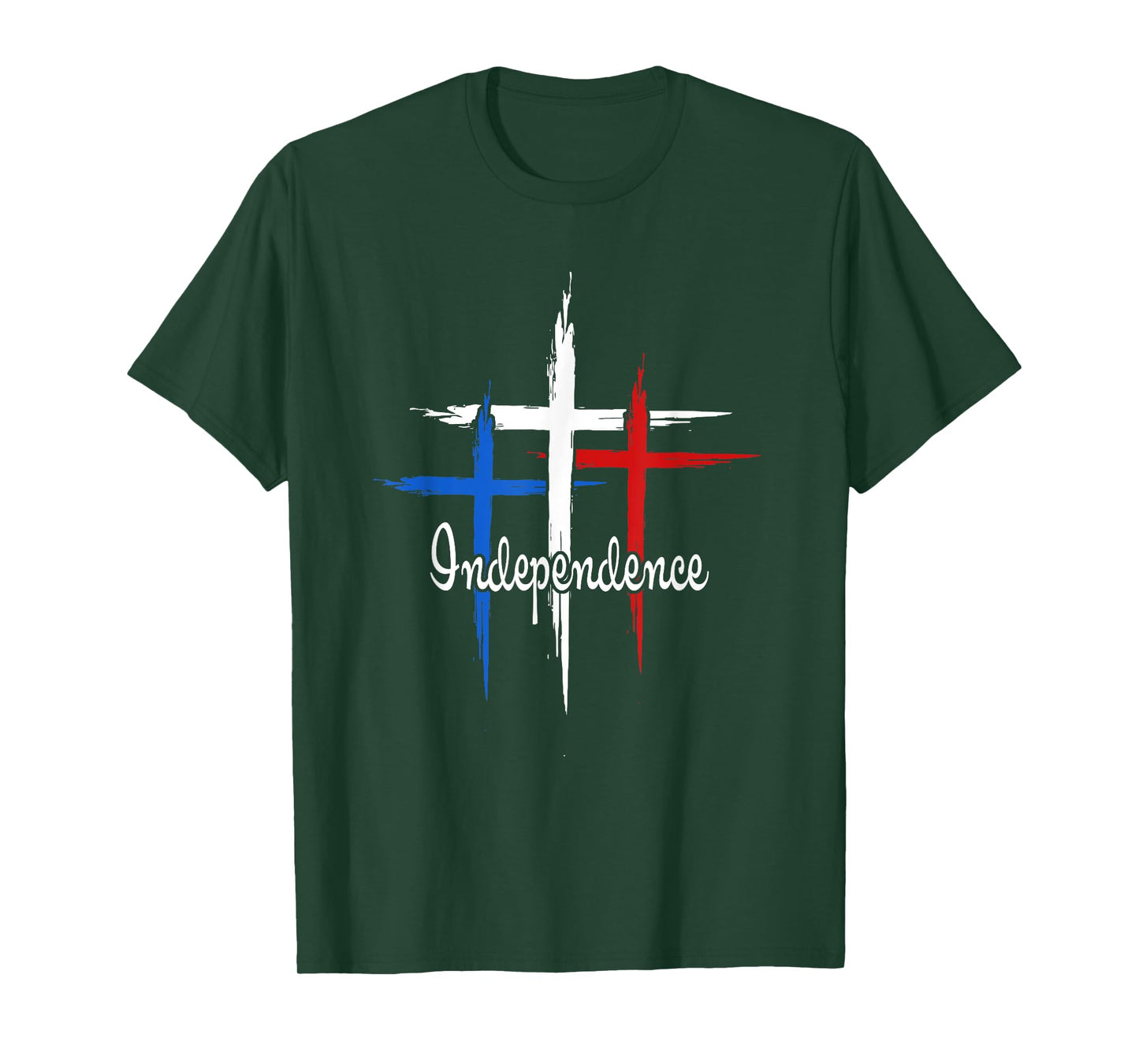 Independence Cross Christian 4th Of July US Flag Faith Women Men T-Shirt