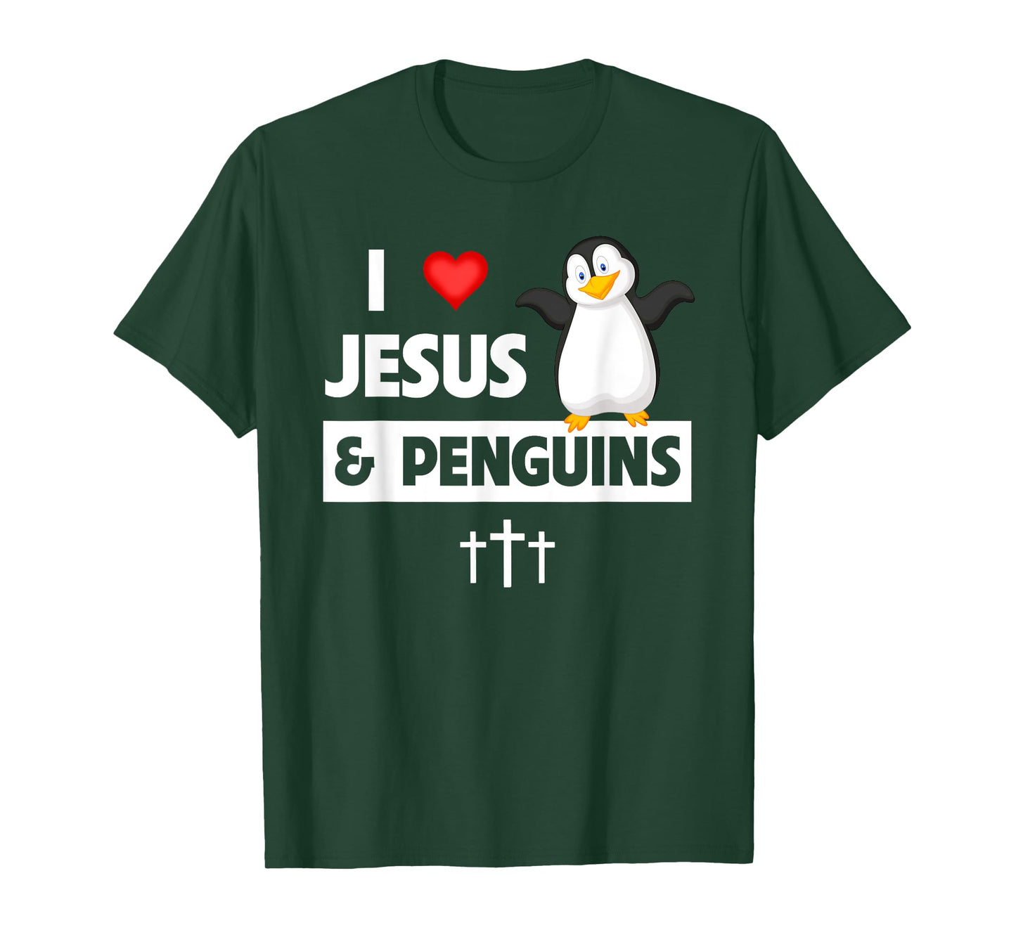 I Love Jesus and Penguins Christian Flightless Bird Bible T-Shirt