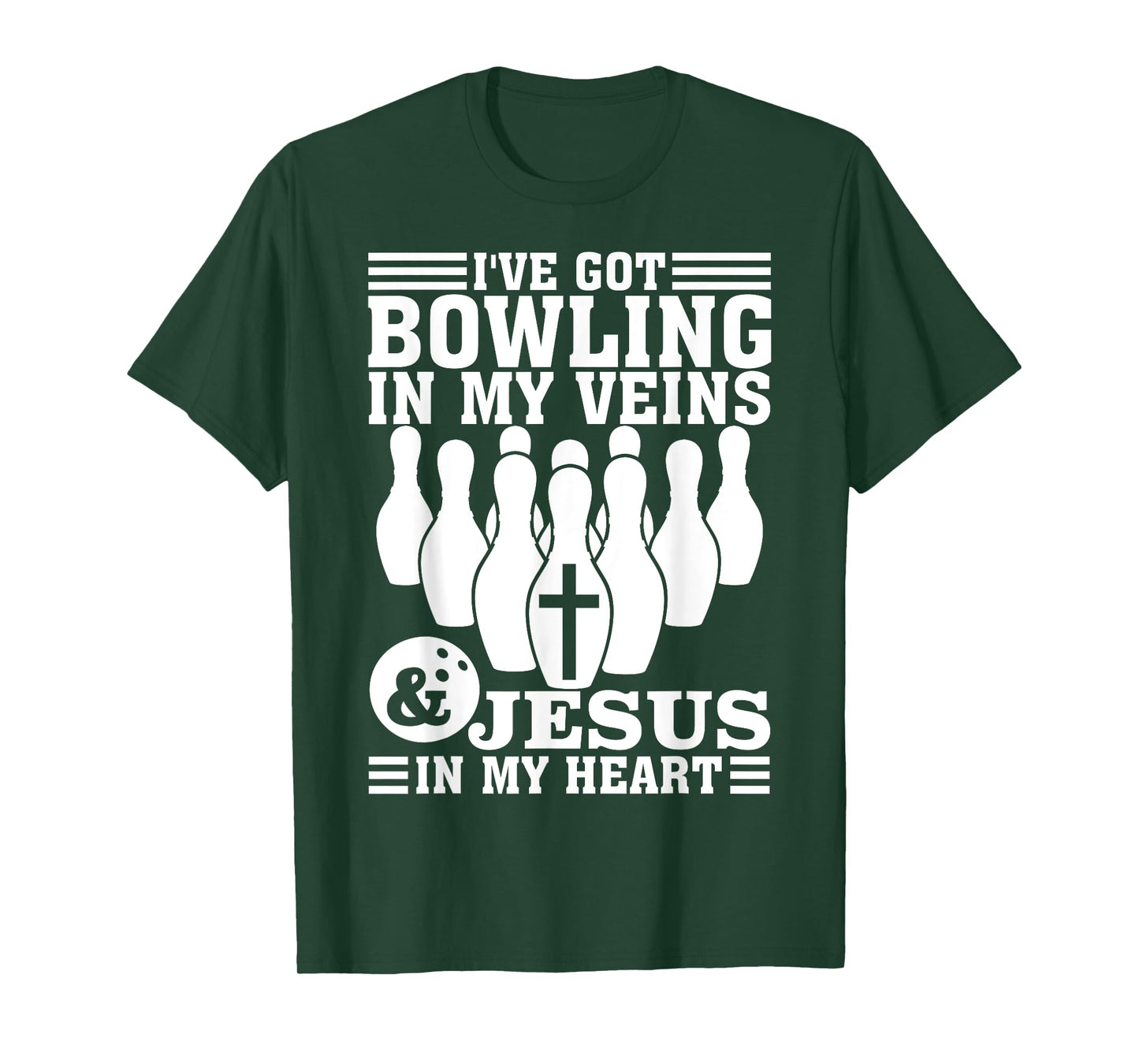 Funny Bowling Gift For Men Women Cute Bowler And Jesus Love T-Shirt