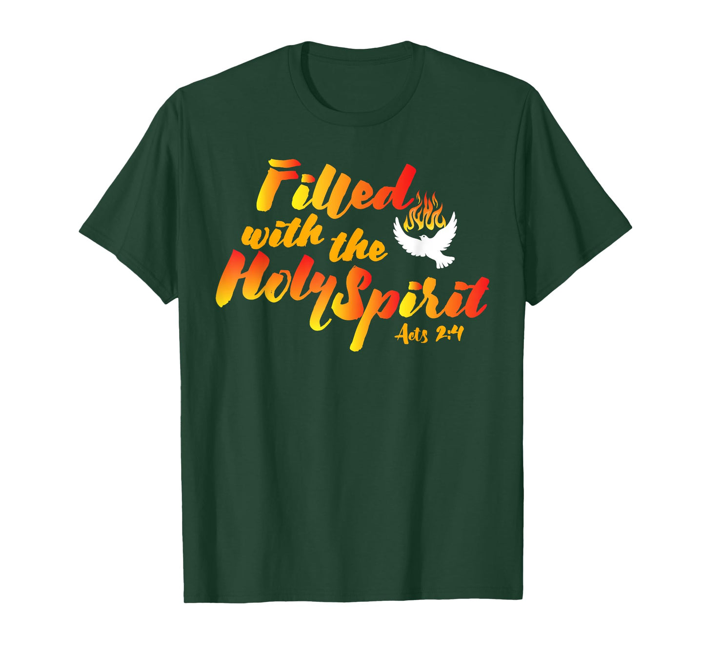 Filled with the Holy Spirit Pentecost Tongues of Fire Flame T-Shirt