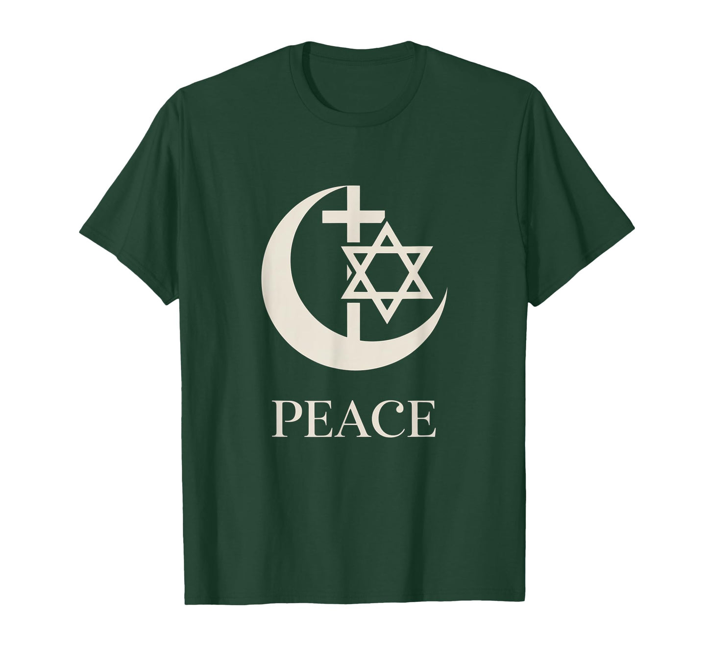 Peace | Crescent Cross Hexagram Interfaith Unity Coexist T-Shirt